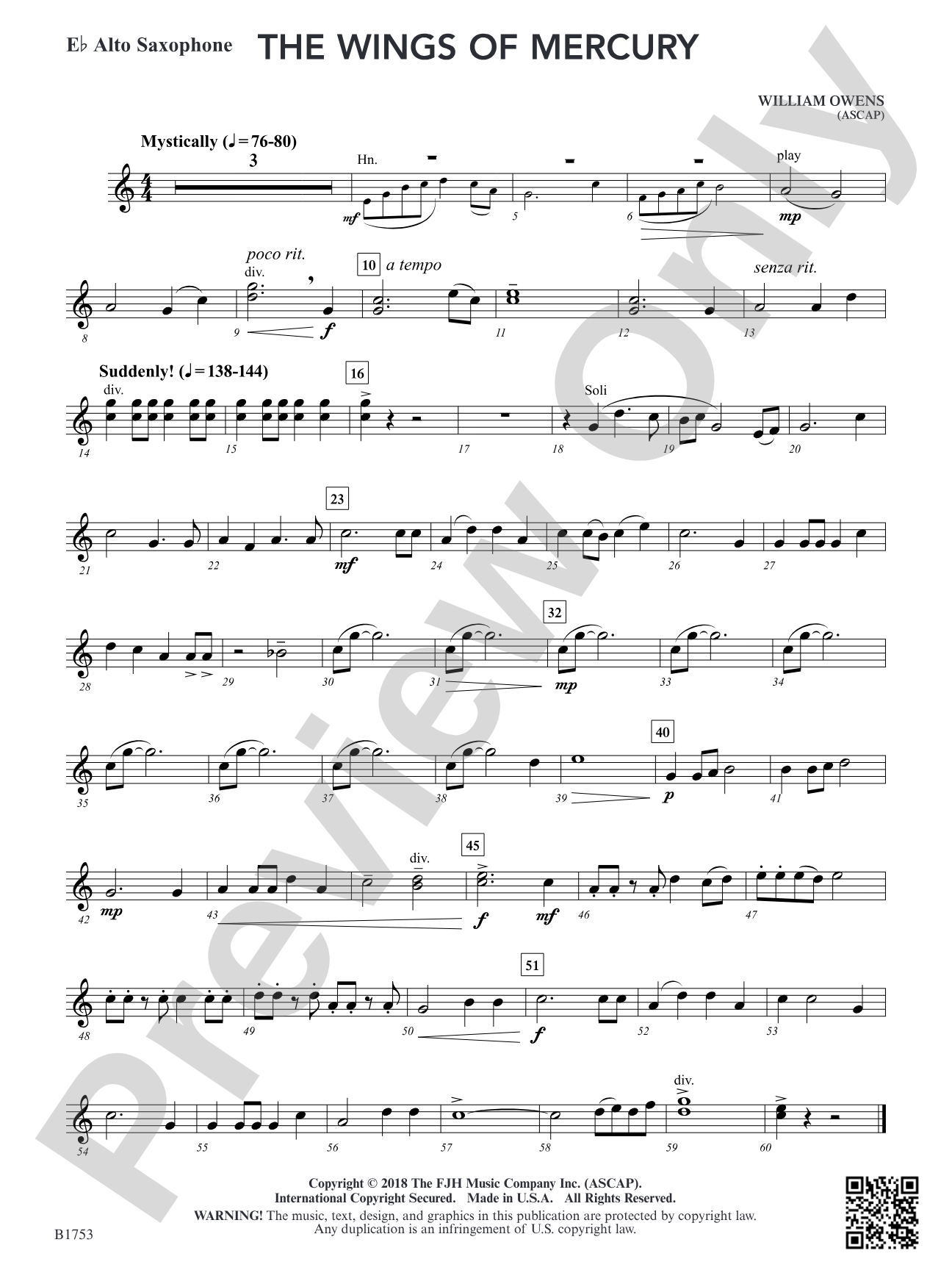 The Wings of Mercury: E-flat Alto Saxophone