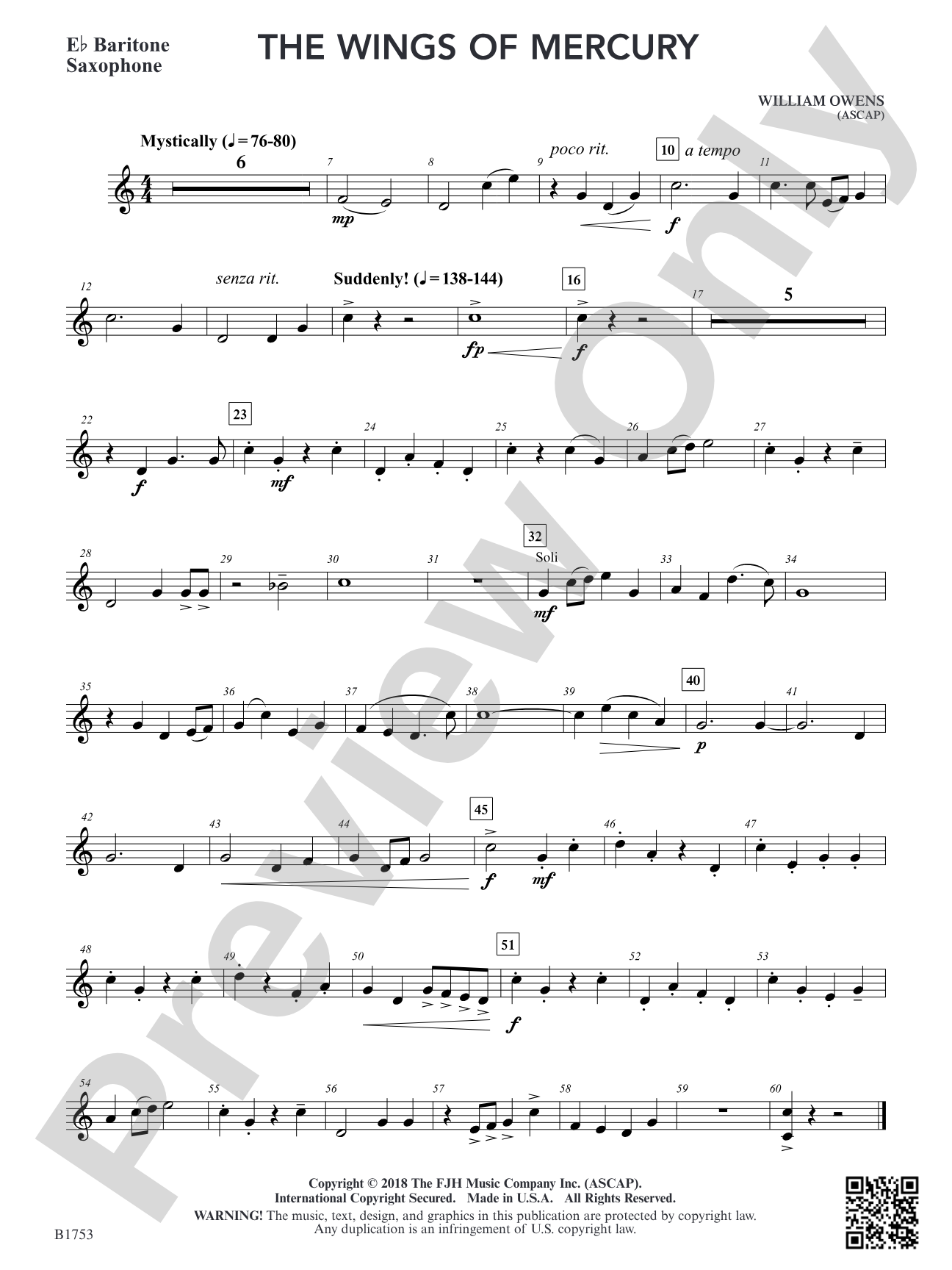 The Wings of Mercury: E-flat Baritone Saxophone