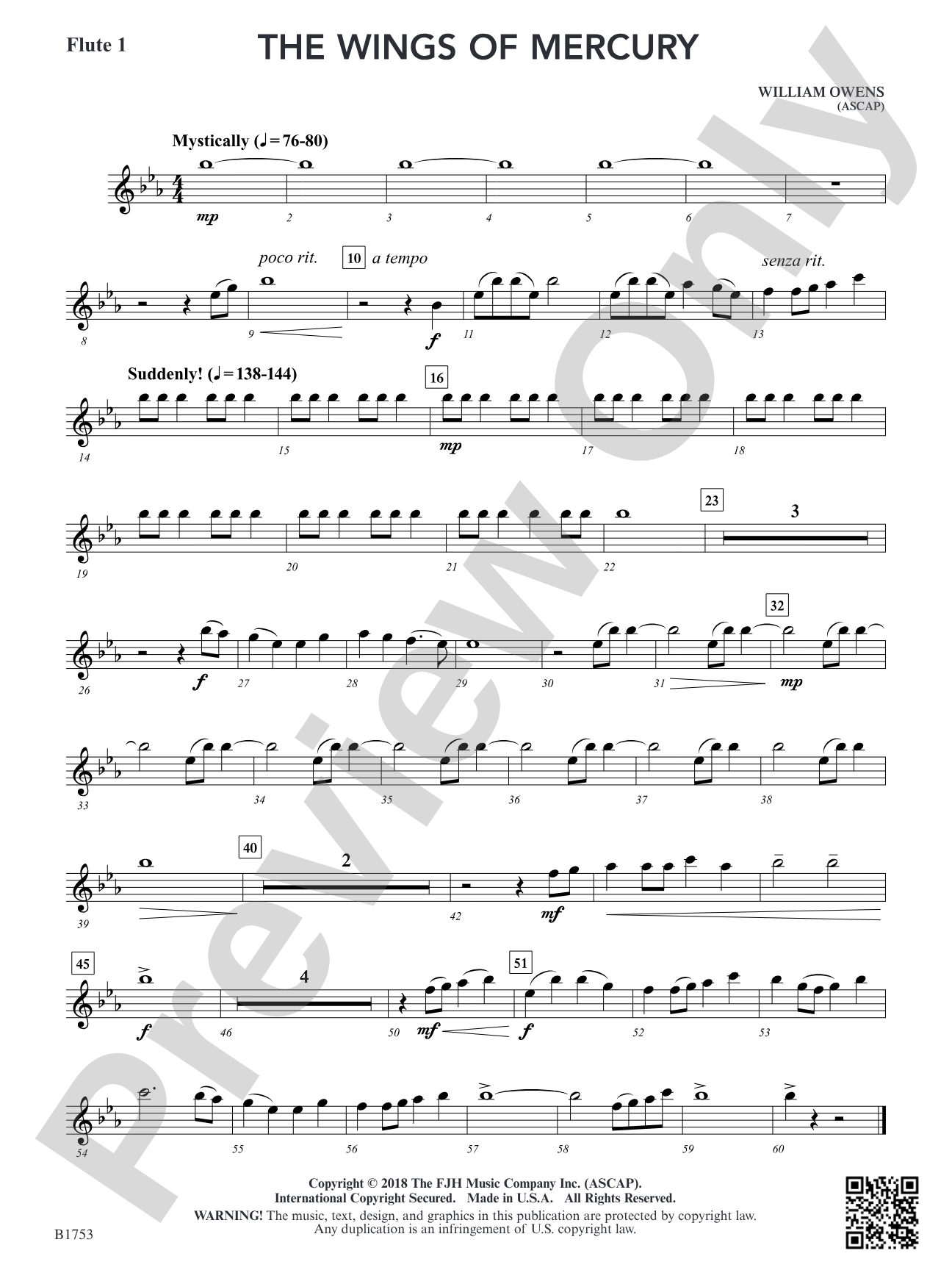 The Wings of Mercury: Flute 1