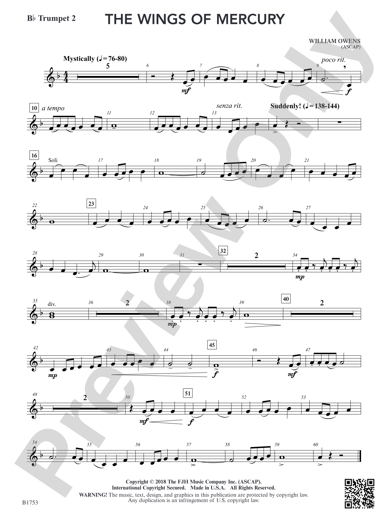 The Wings of Mercury: B-flat Trumpet 2