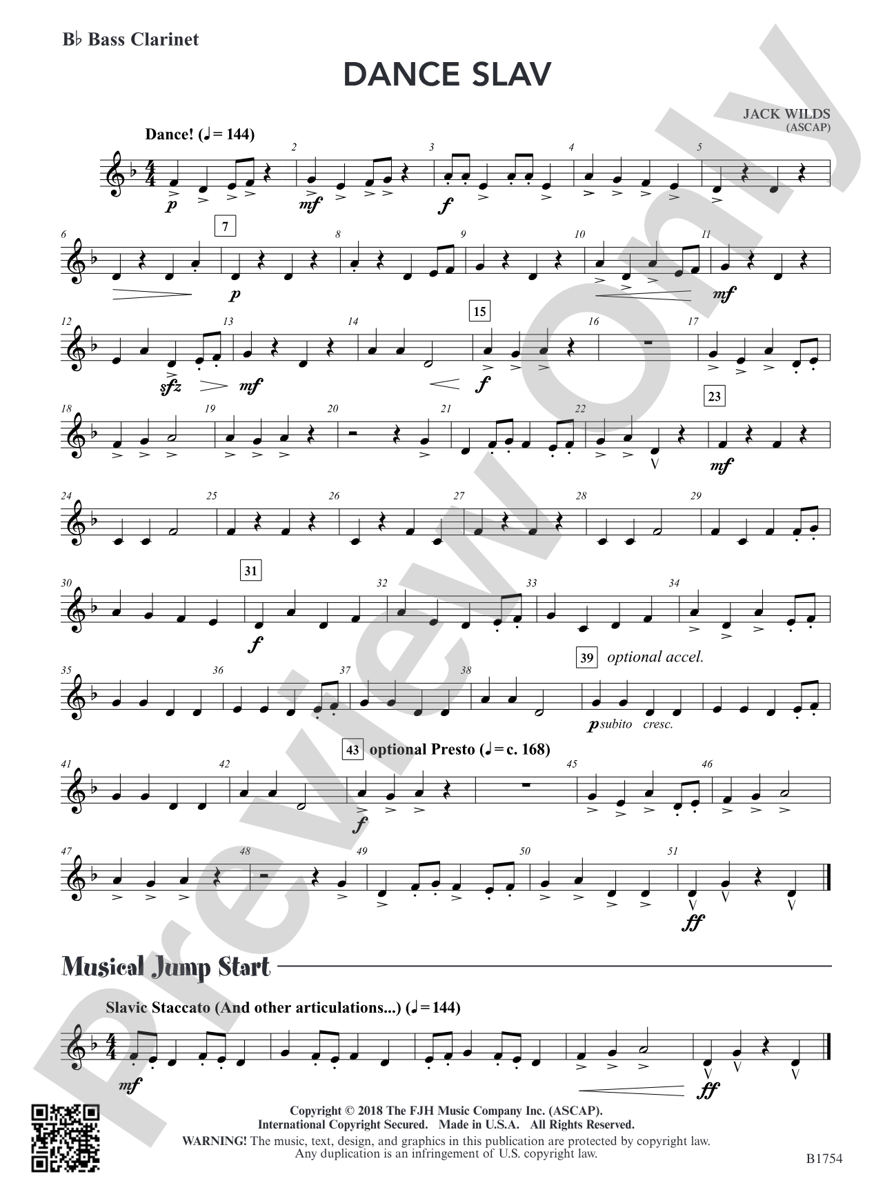 Dance Slav: B-flat Bass Clarinet