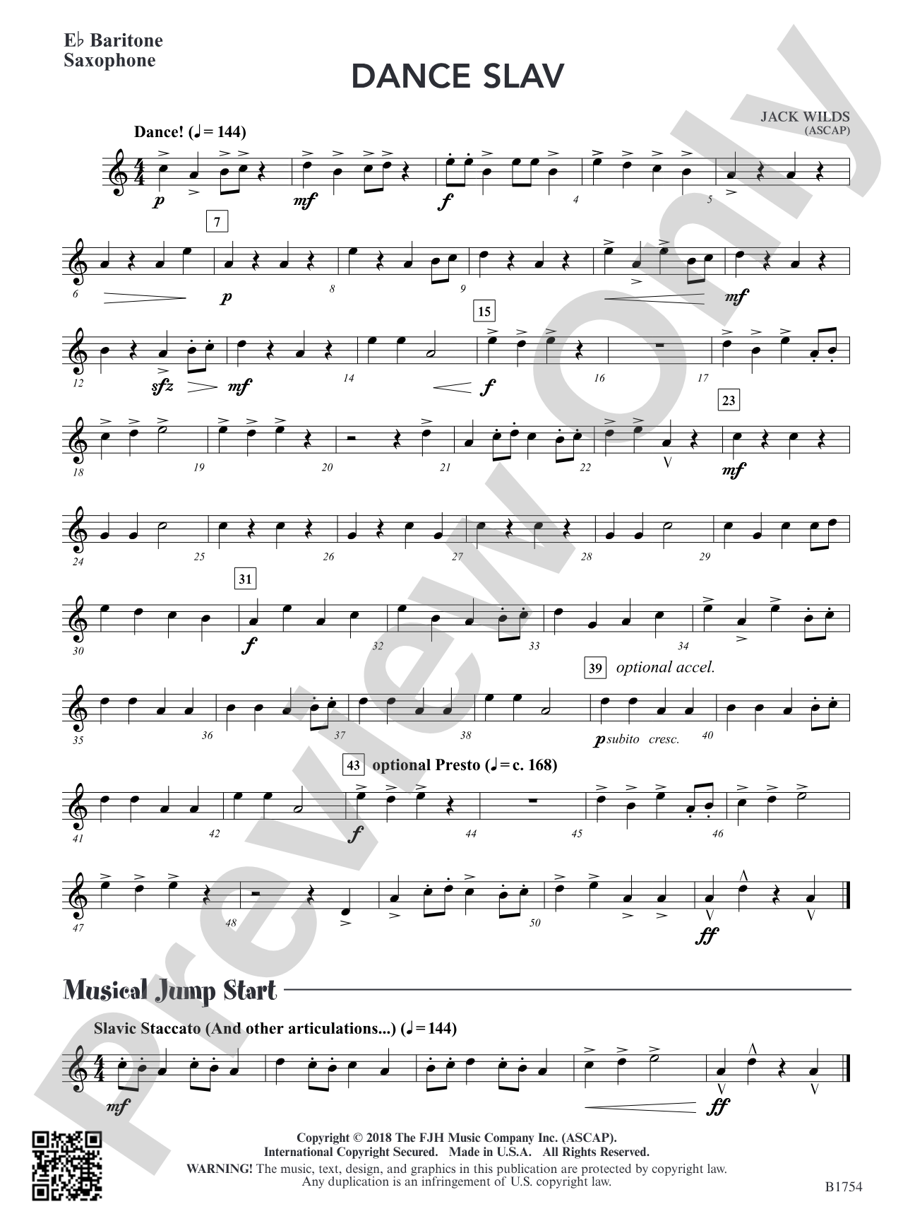 Dance Slav: E-flat Baritone Saxophone