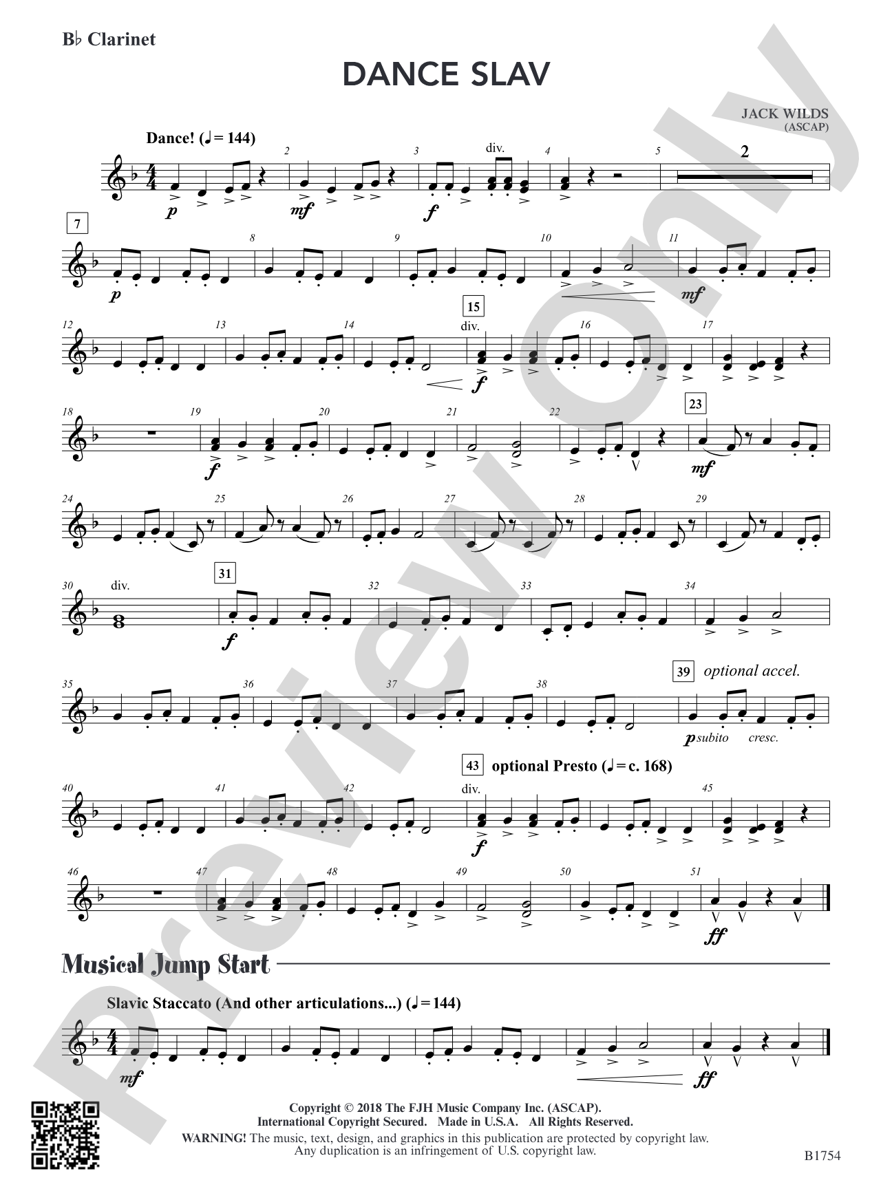 Dance Slav: B-flat Clarinet