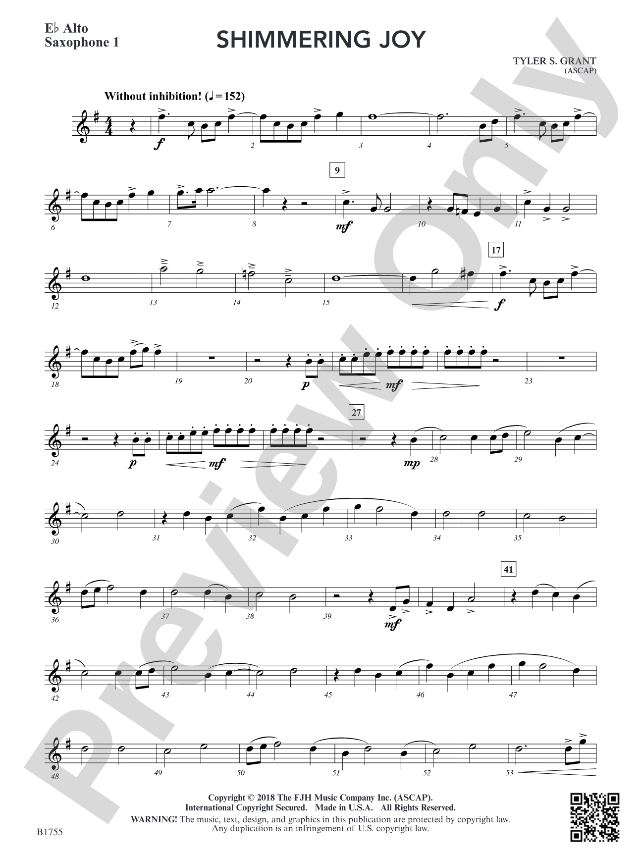 Shimmering Joy: E-flat Alto Saxophone 1