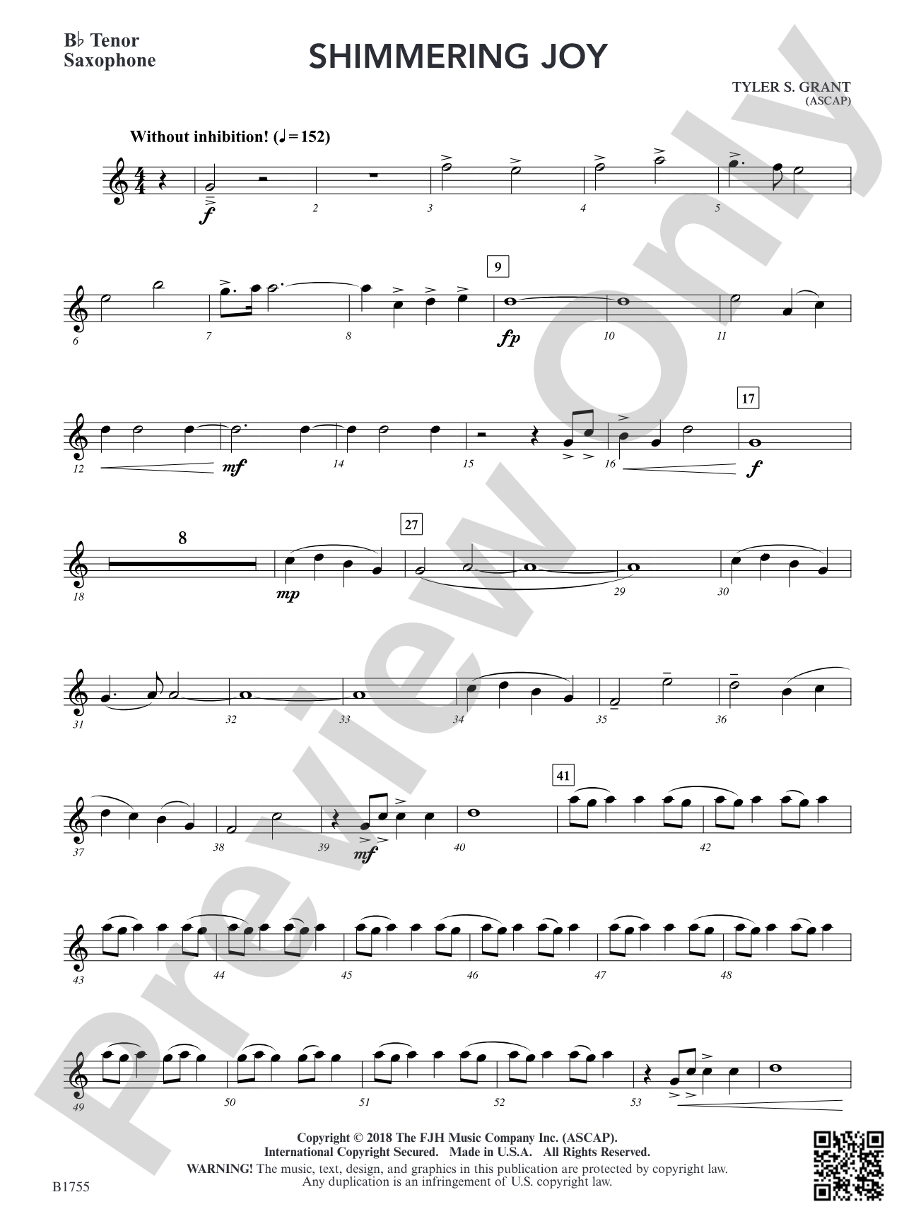 Shimmering Joy: B-flat Tenor Saxophone