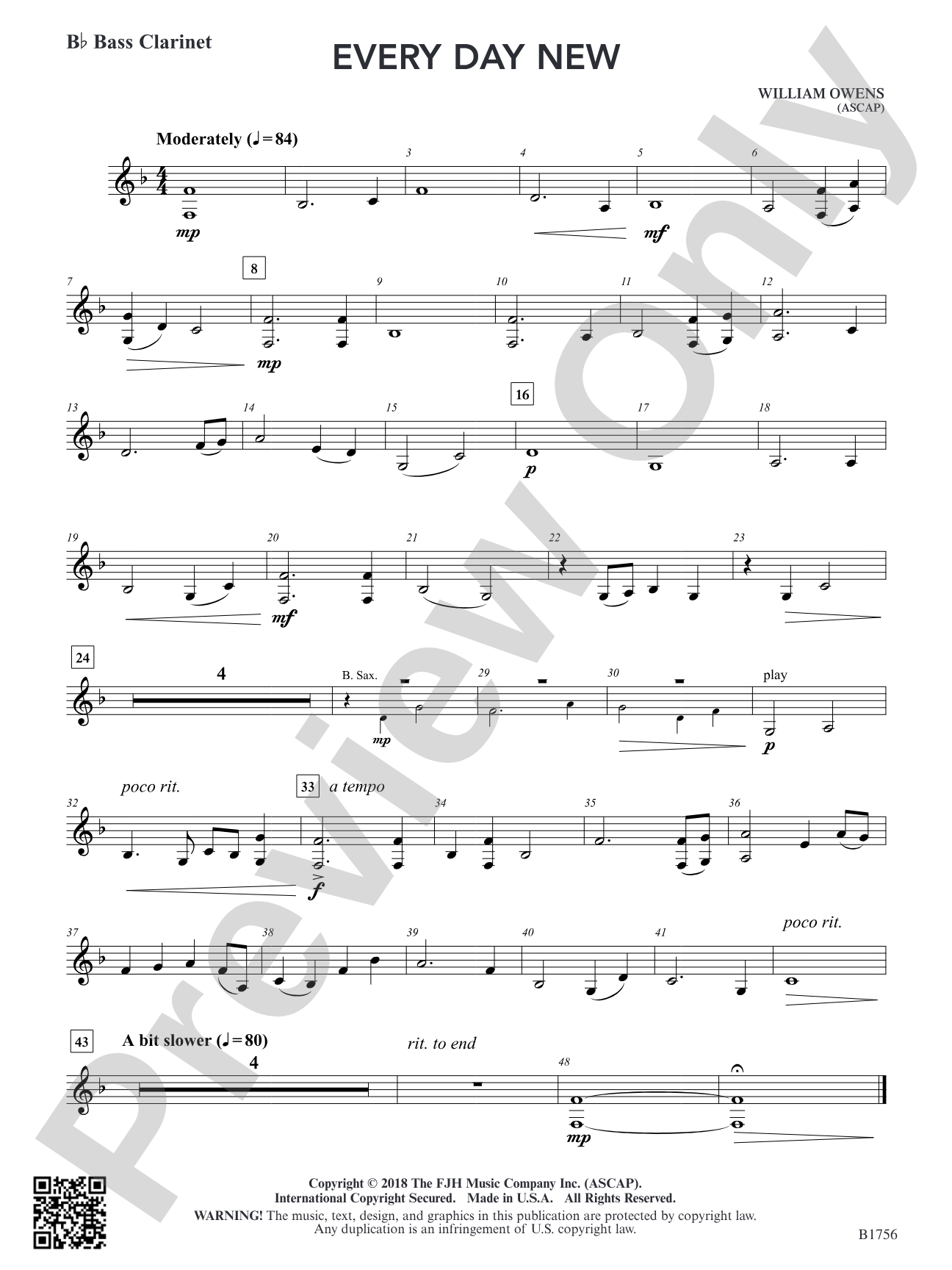 Every Day New: B-flat Bass Clarinet