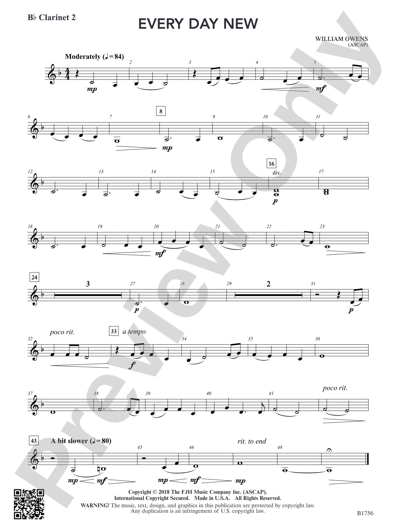Every Day New: B-flat Clarinet 2