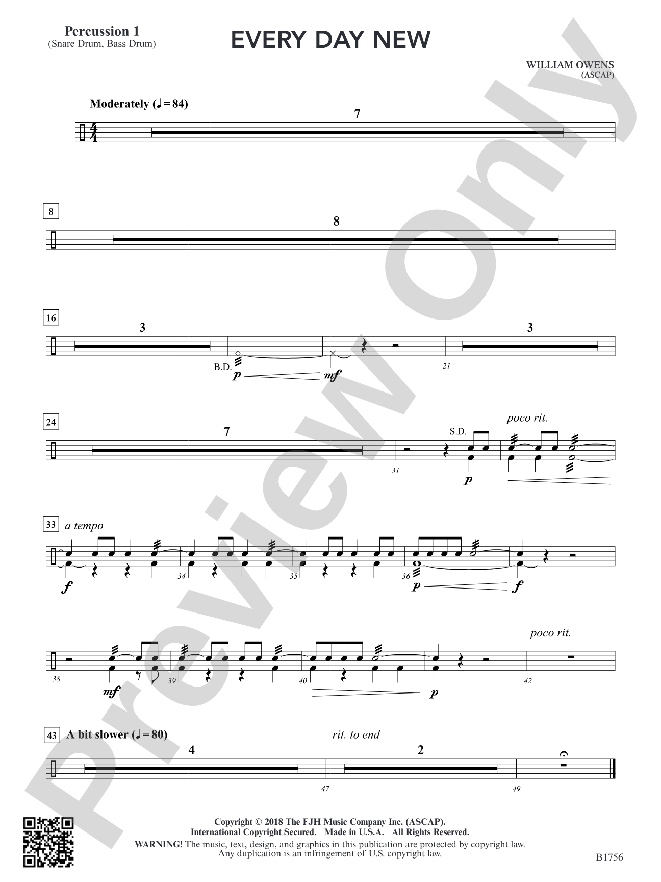 Every Day New: Percussion 1