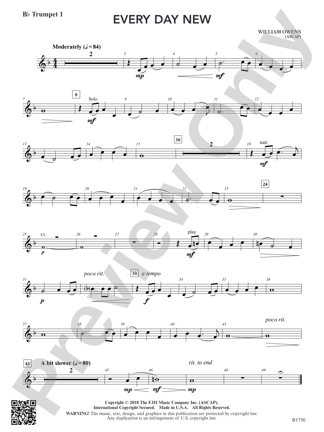 Every Day New: B-flat Trumpet 1