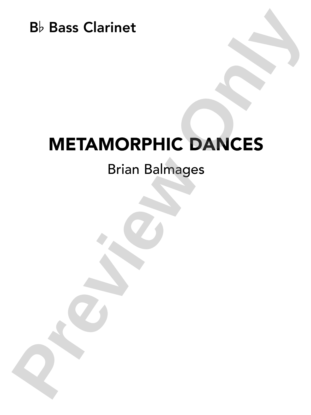 Metamorphic Dances: B-flat Bass Clarinet