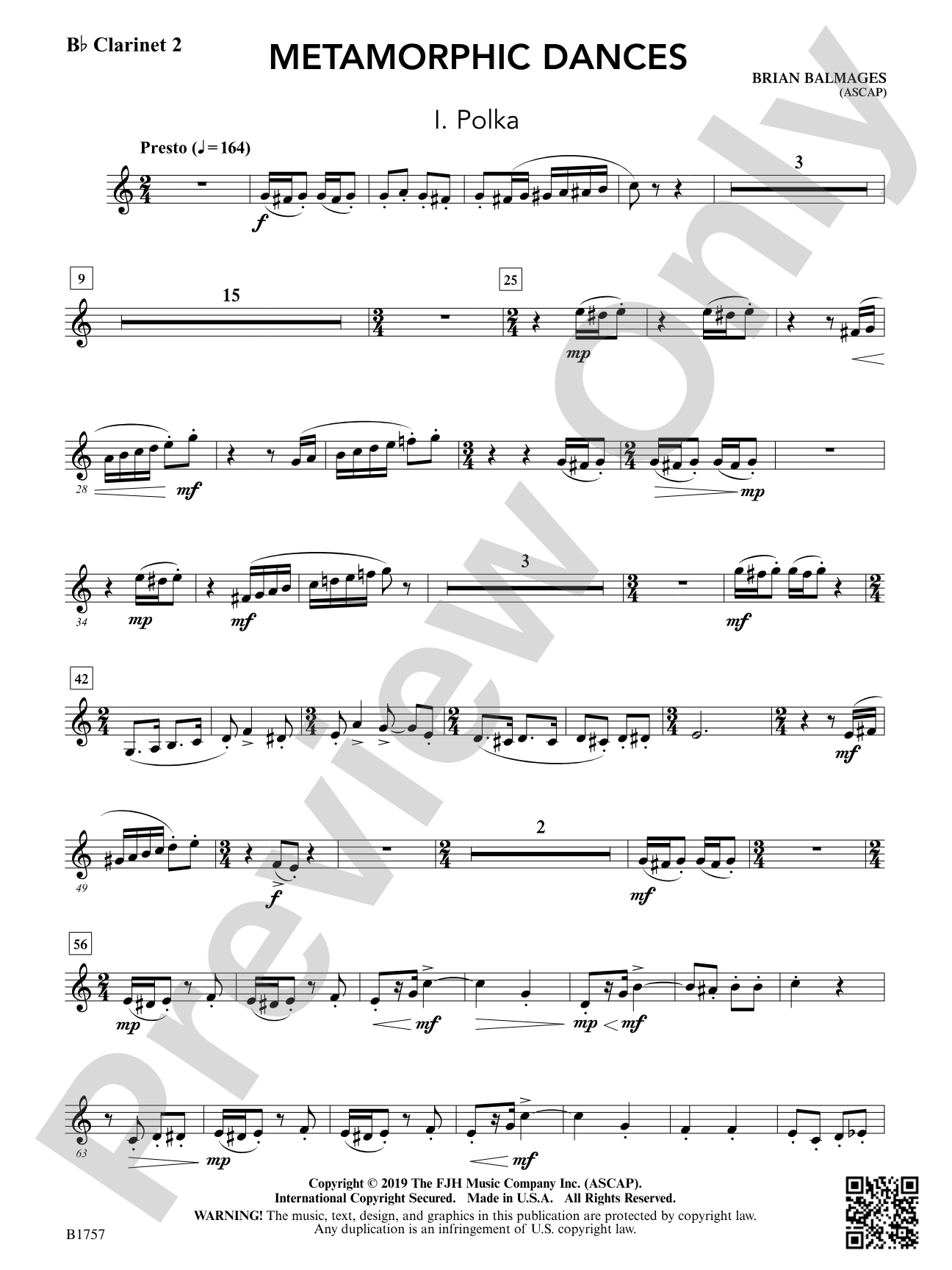 Metamorphic Dances: B-flat Clarinet 2