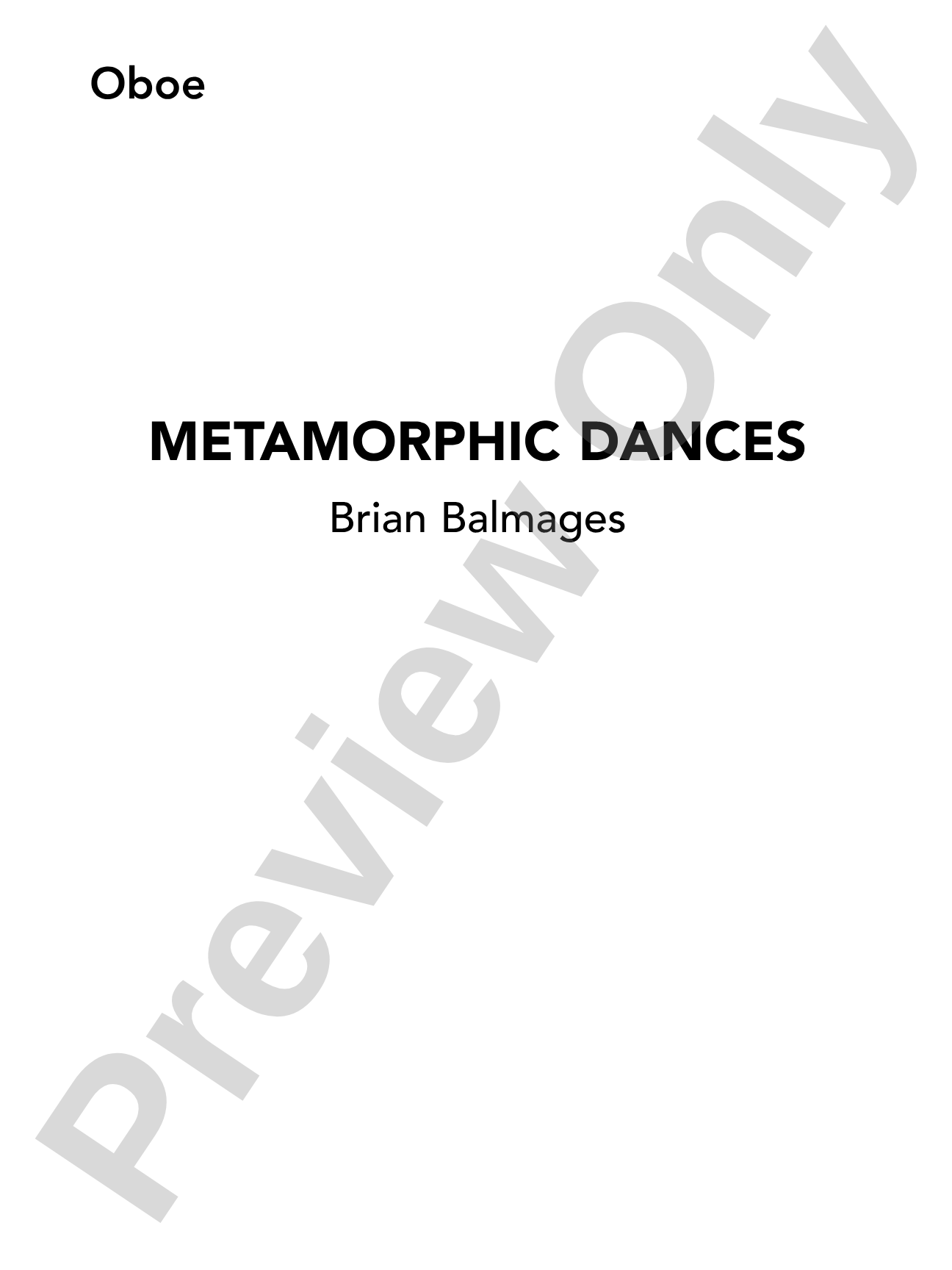 Metamorphic Dances: Oboe