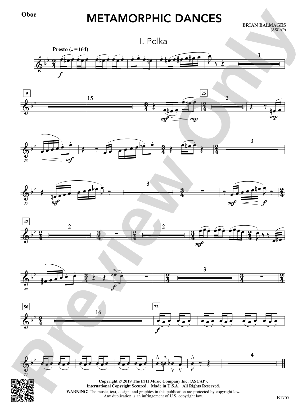 Metamorphic Dances: Oboe
