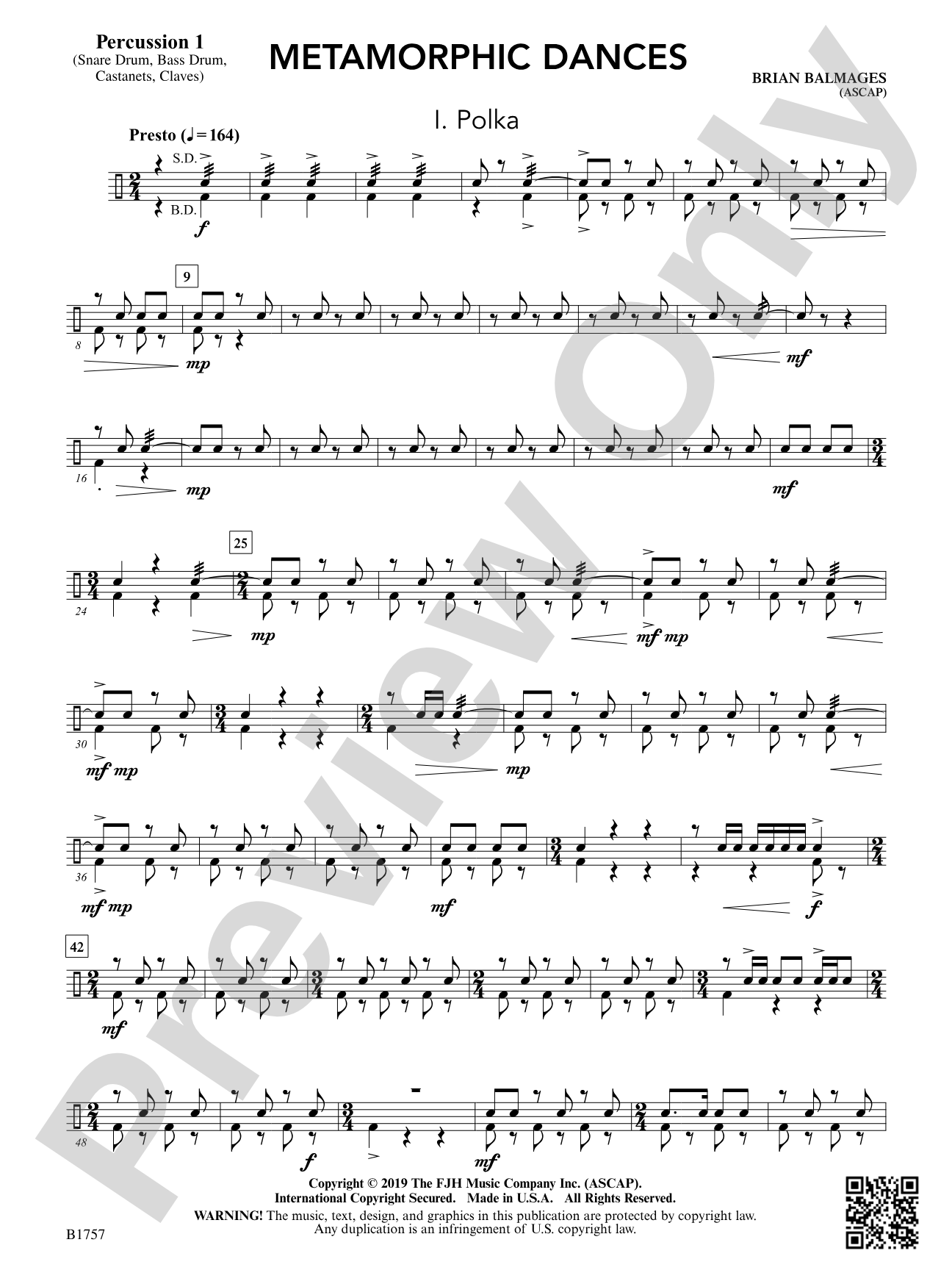 Metamorphic Dances: Percussion 1