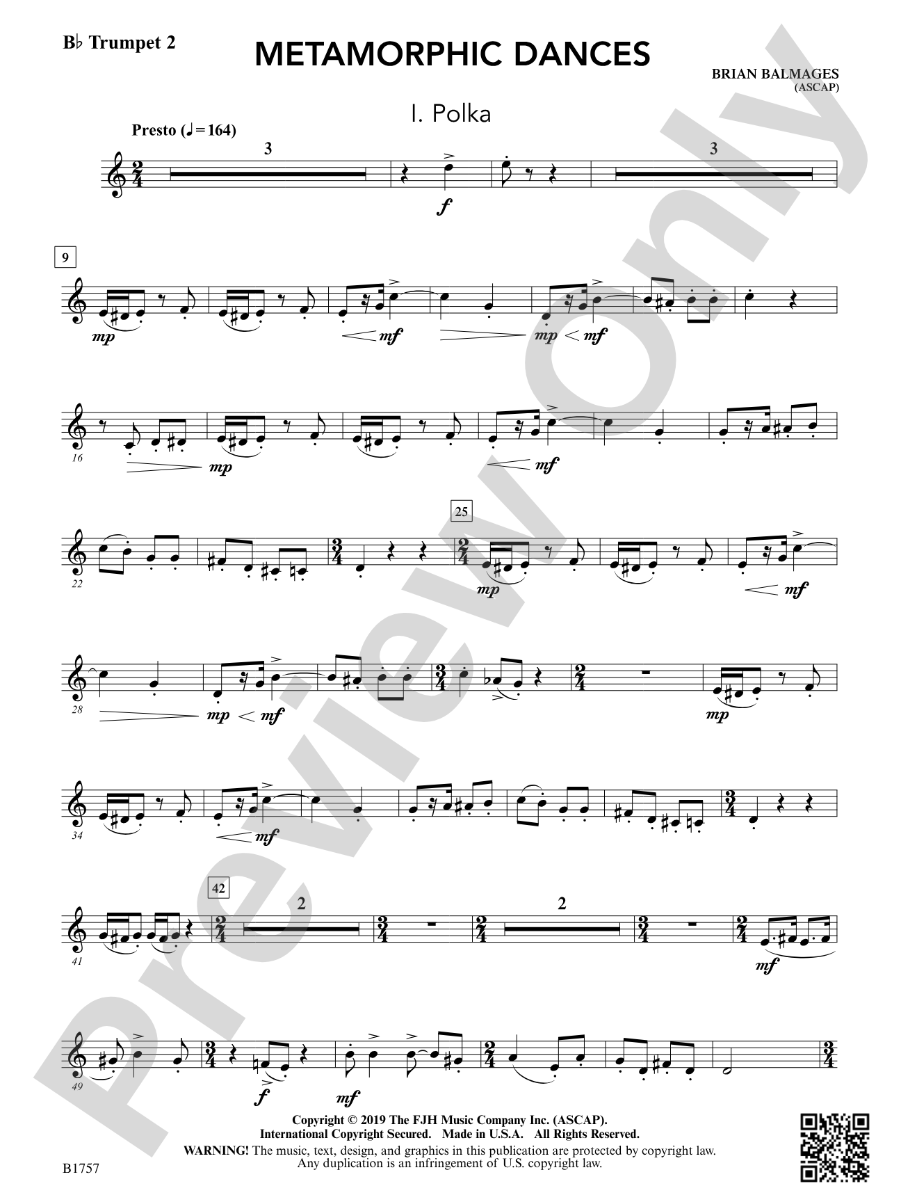 Metamorphic Dances: B-flat Trumpet 2