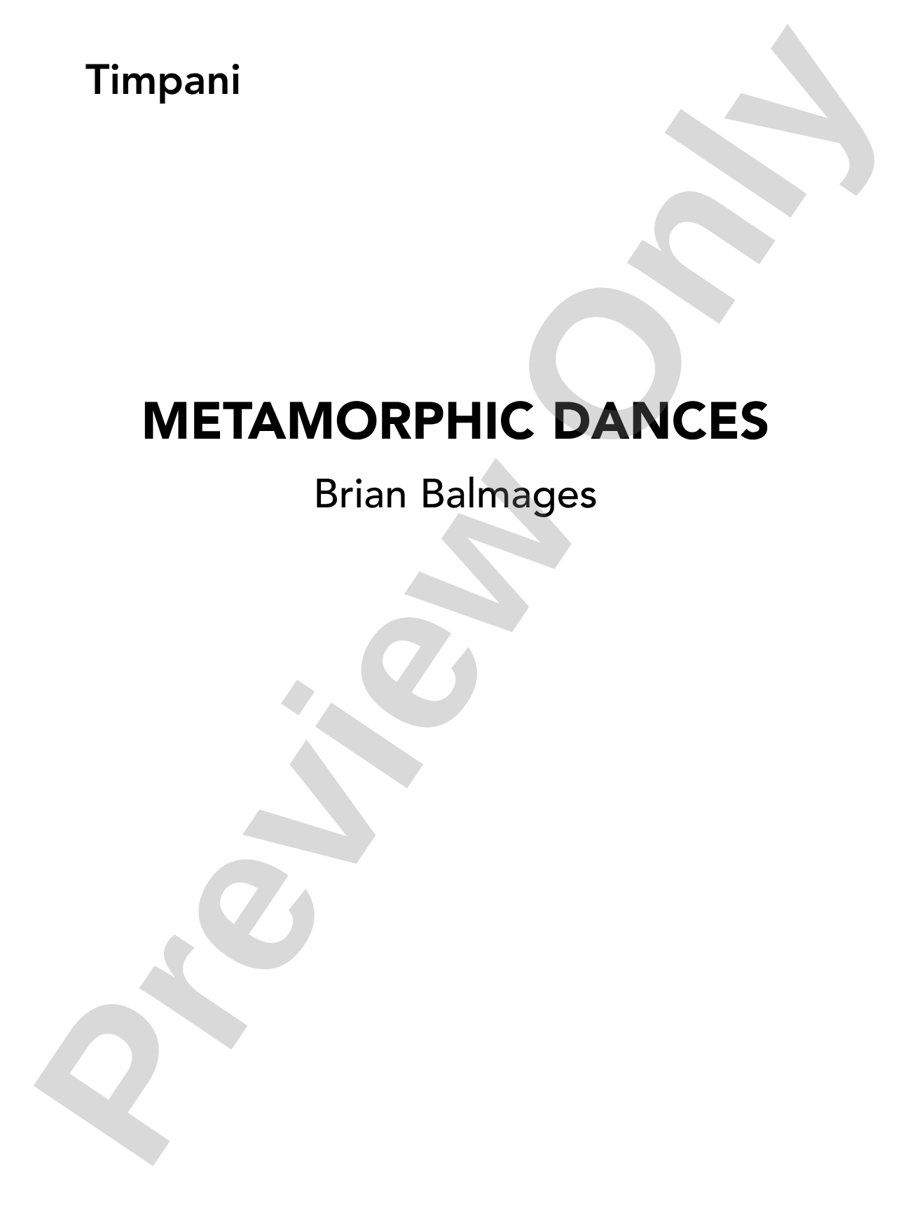 Metamorphic Dances: Timpani