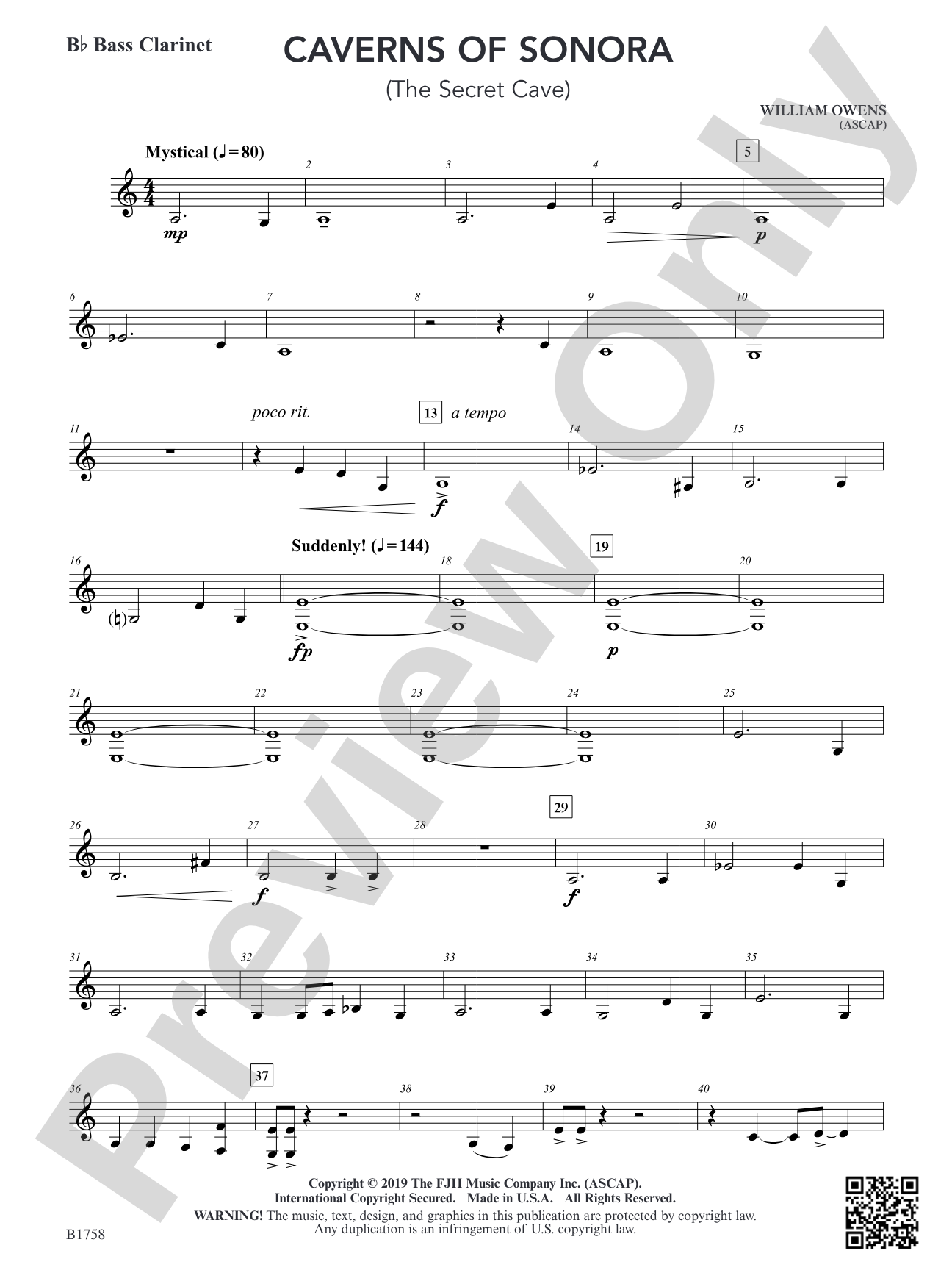 Caverns of Sonora: B-flat Bass Clarinet