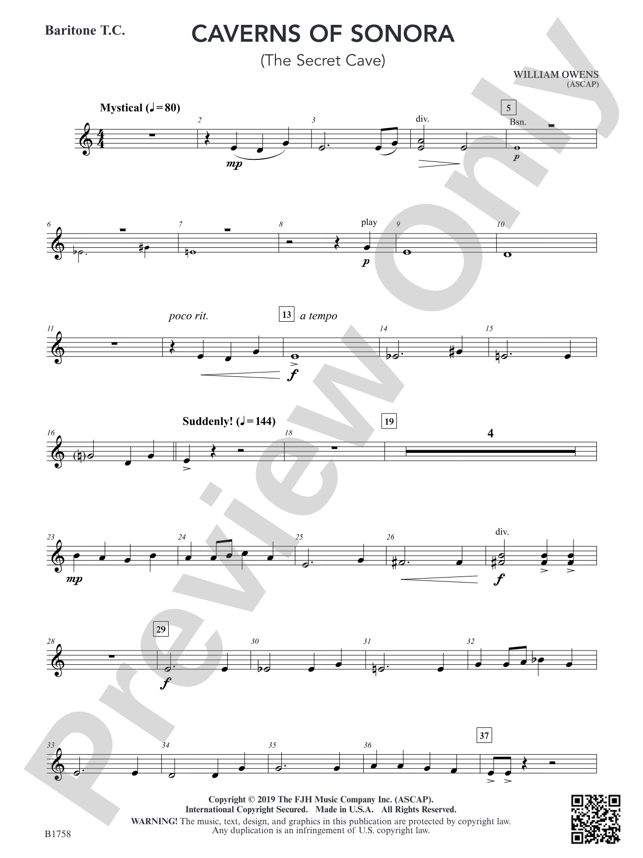 Caverns of Sonora: Baritone T.C.