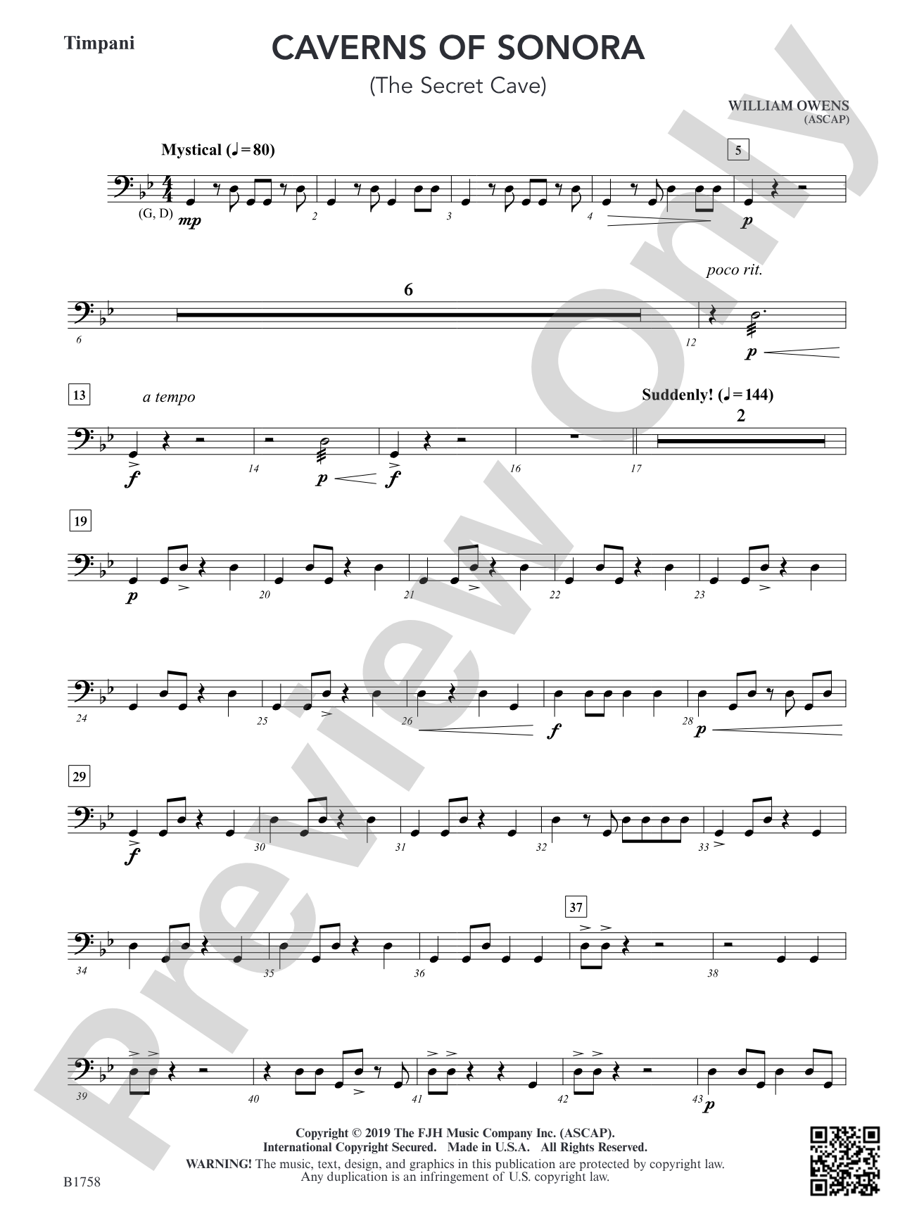 Caverns of Sonora: Timpani