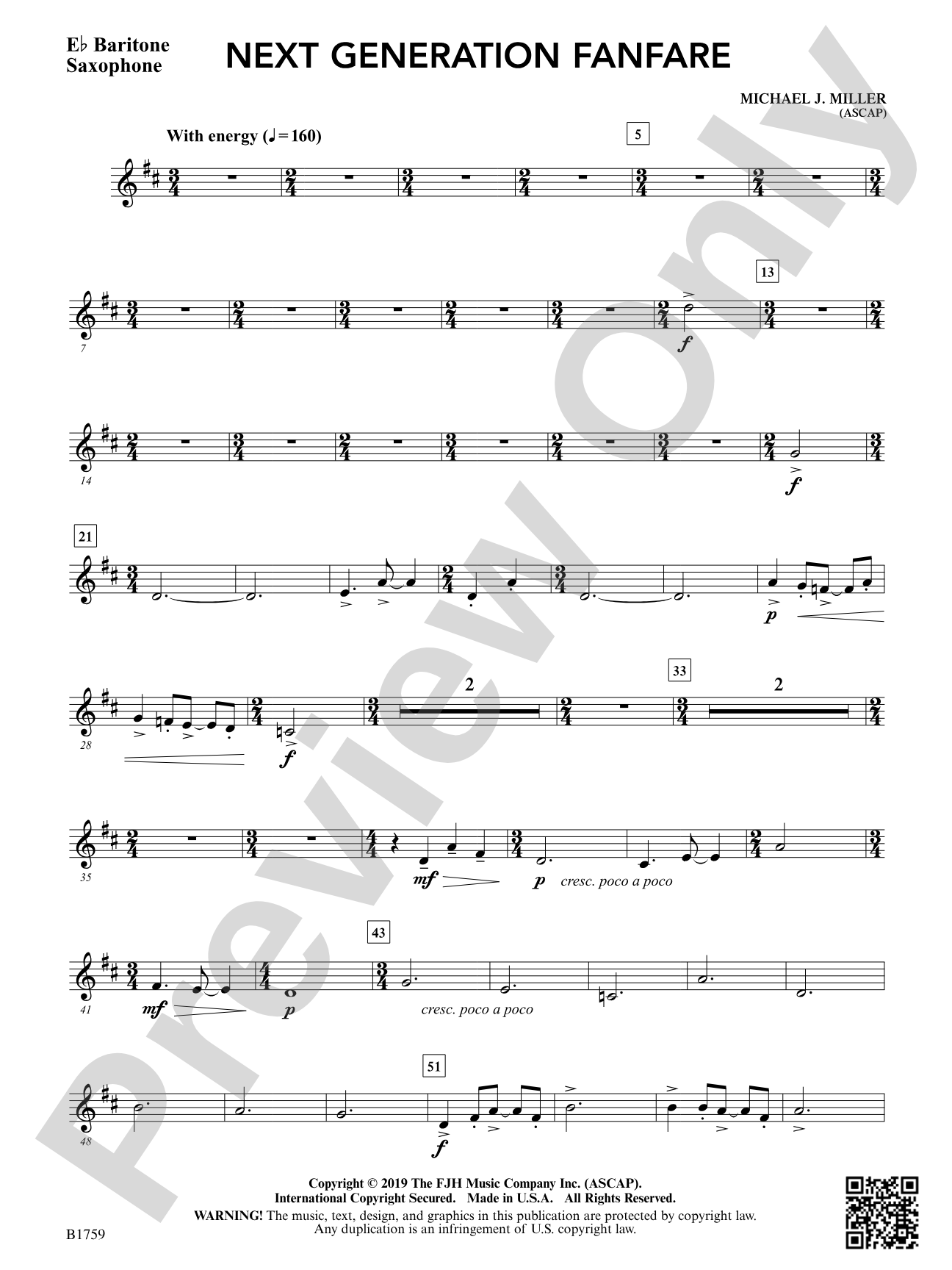 Next Generation Fanfare: E-flat Baritone Saxophone