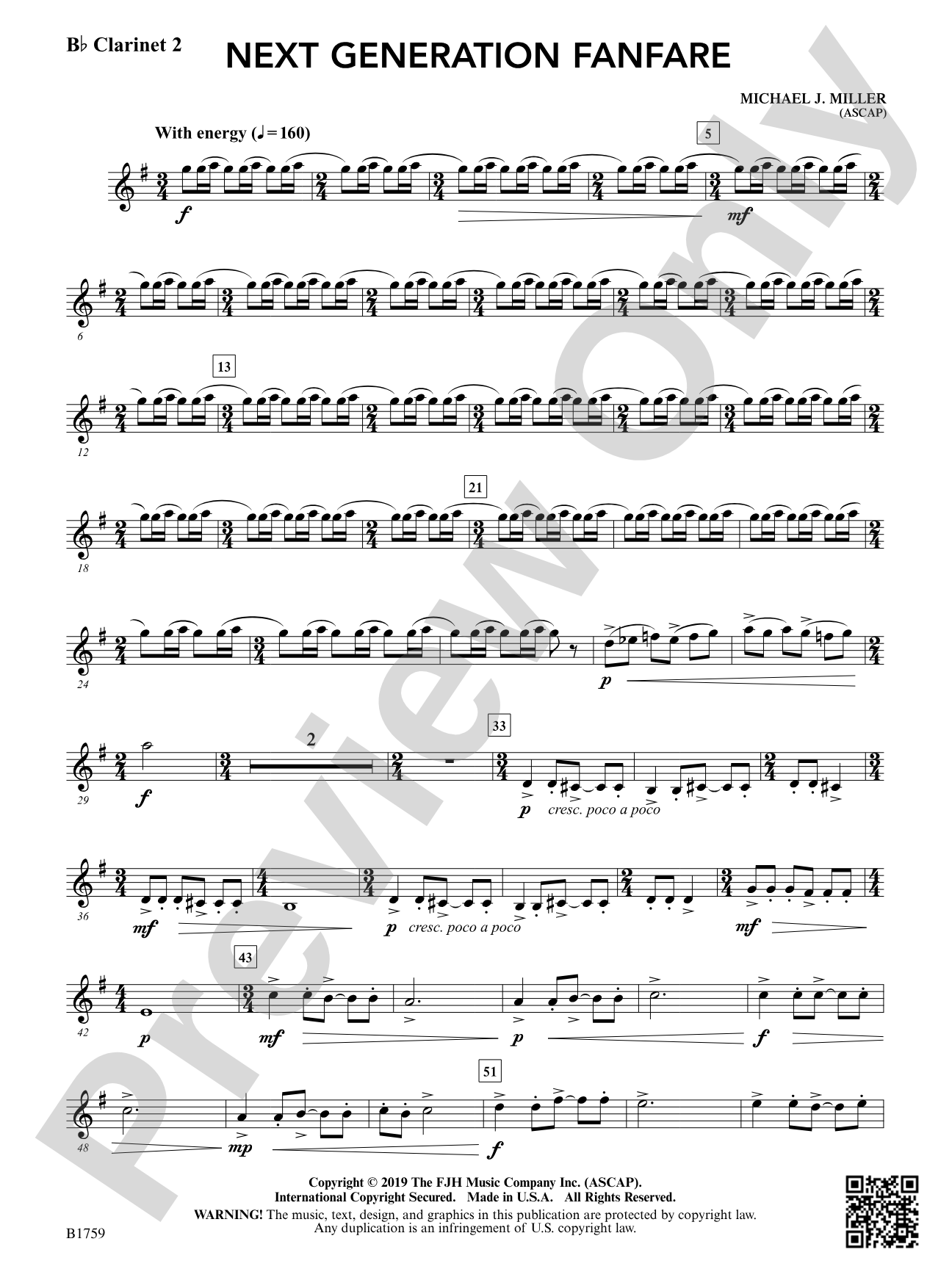 Next Generation Fanfare: B-flat Clarinet 2