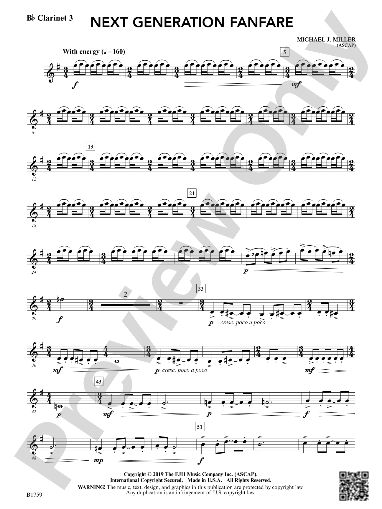 Next Generation Fanfare: B-flat Clarinet 3
