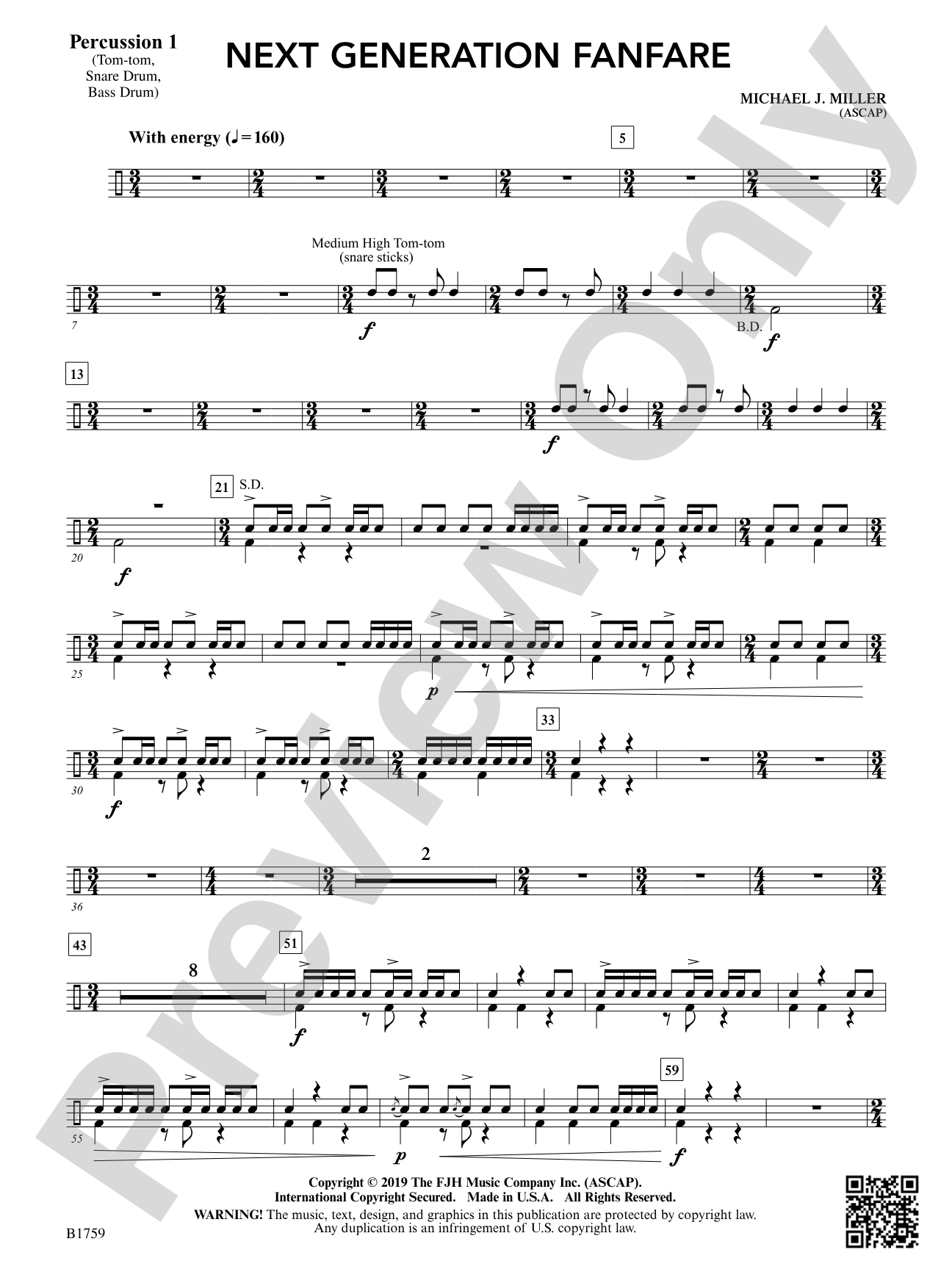 Next Generation Fanfare: Percussion 1