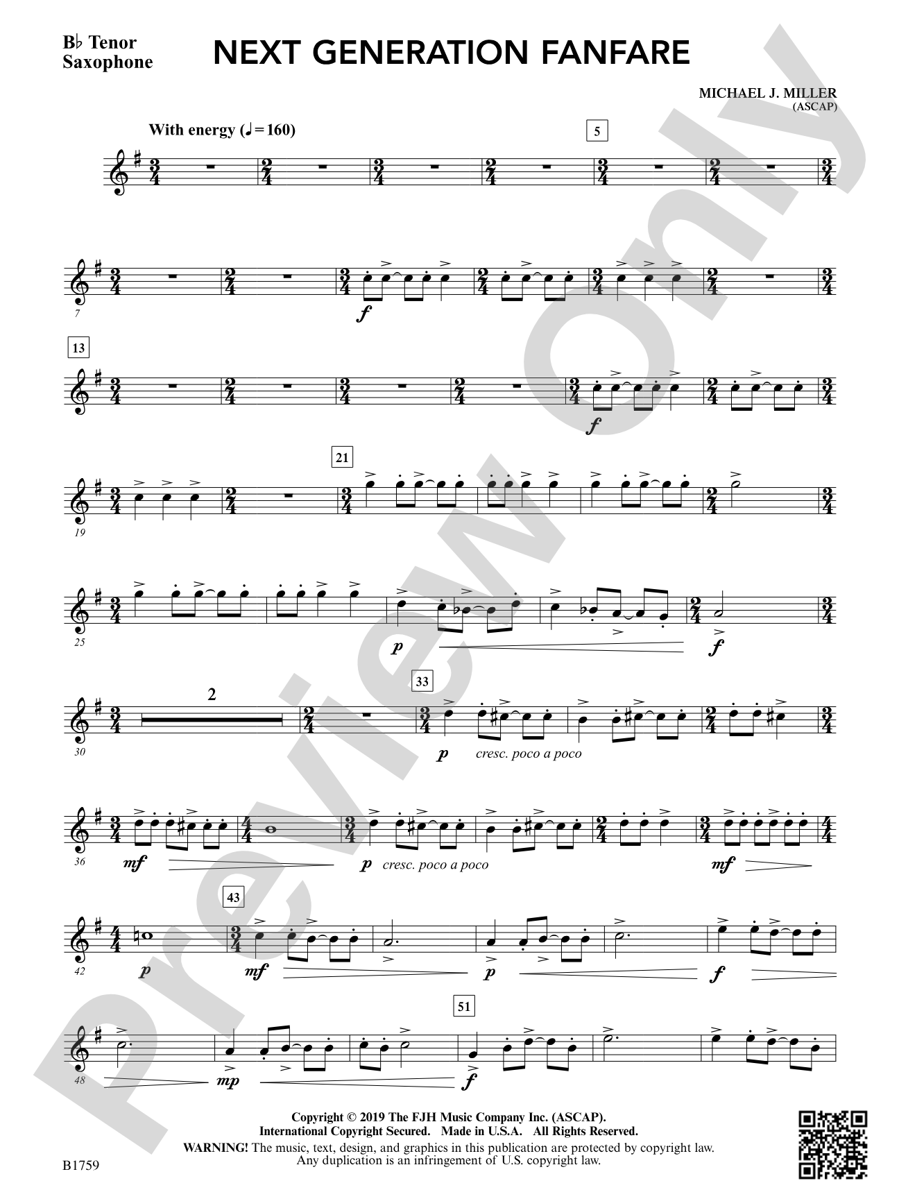 Next Generation Fanfare: B-flat Tenor Saxophone