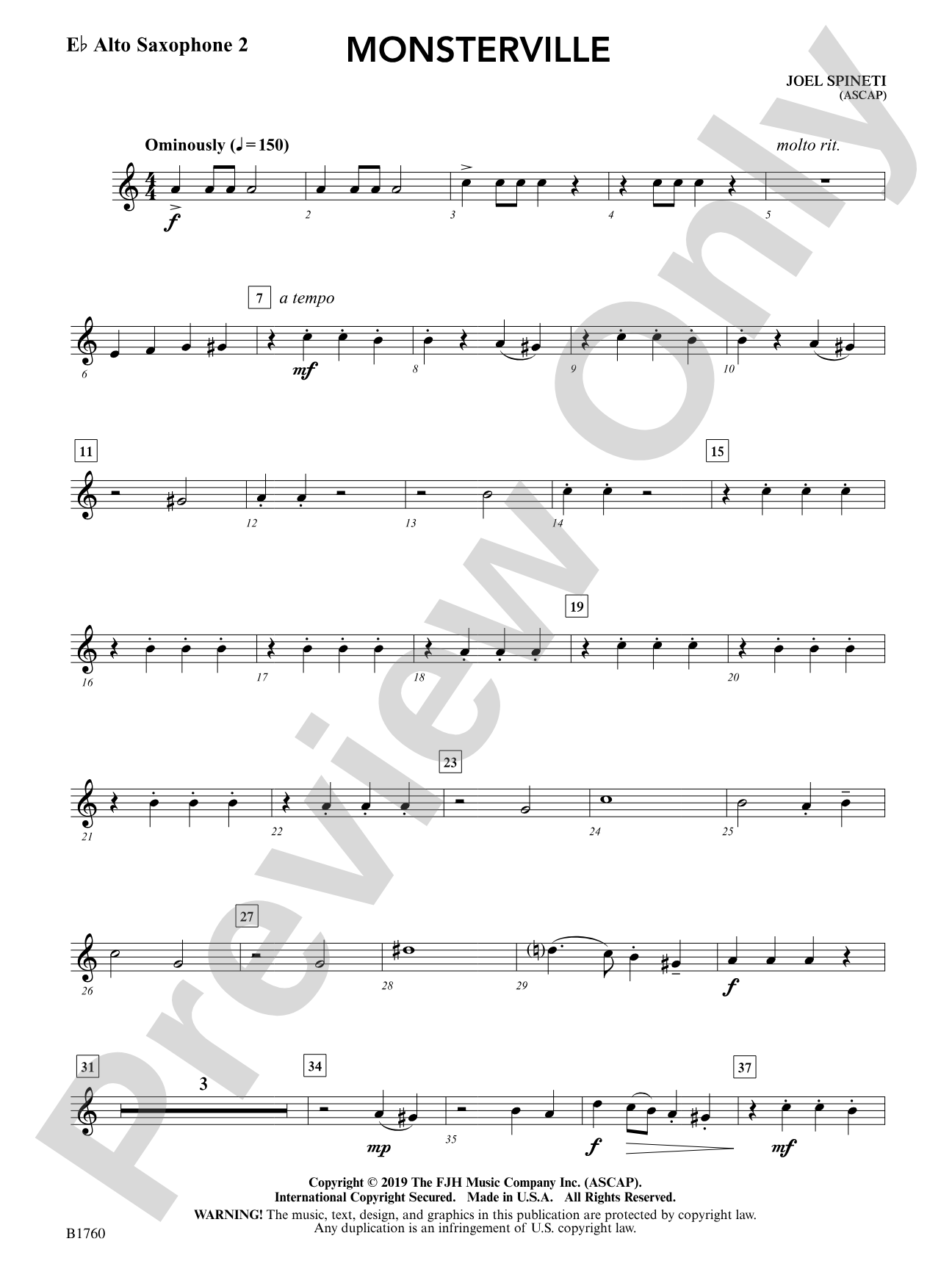 Monsterville: E-flat Alto Saxophone 2