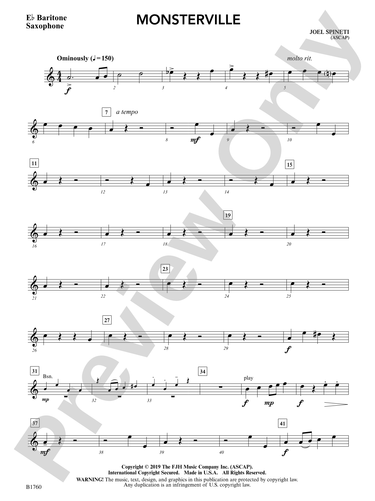 Monsterville: E-flat Baritone Saxophone