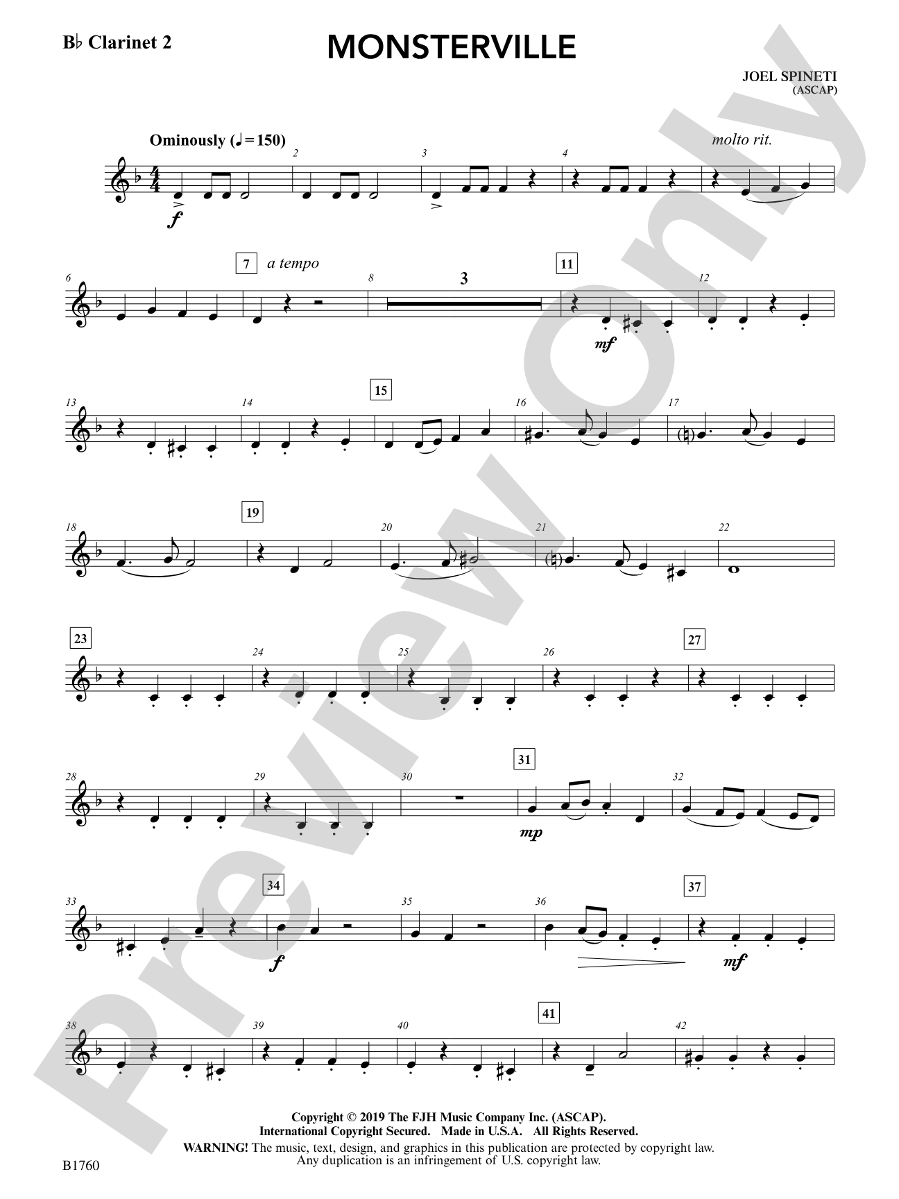 Monsterville: B-flat Clarinet 2