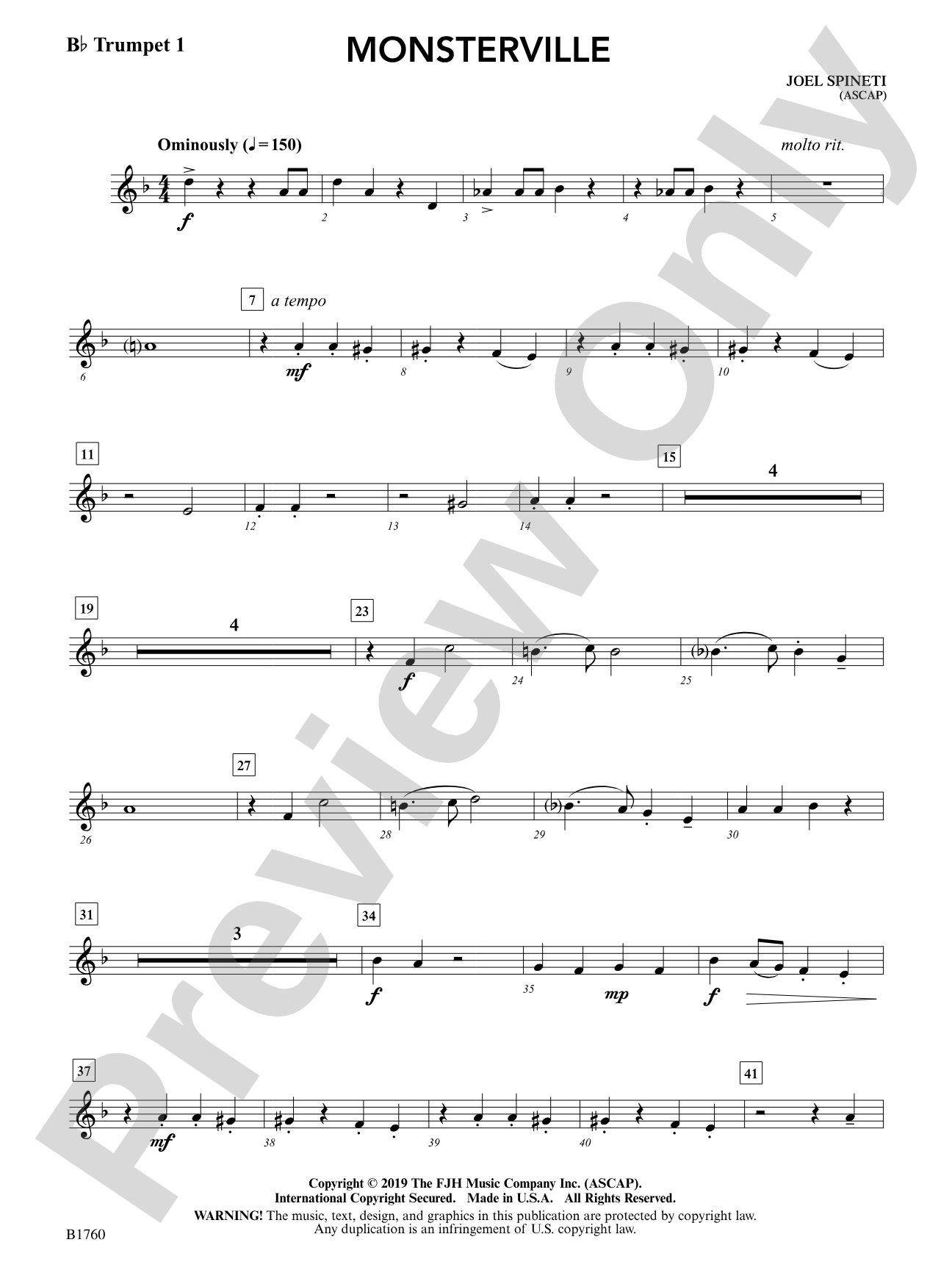 Monsterville: B-flat Trumpet 1