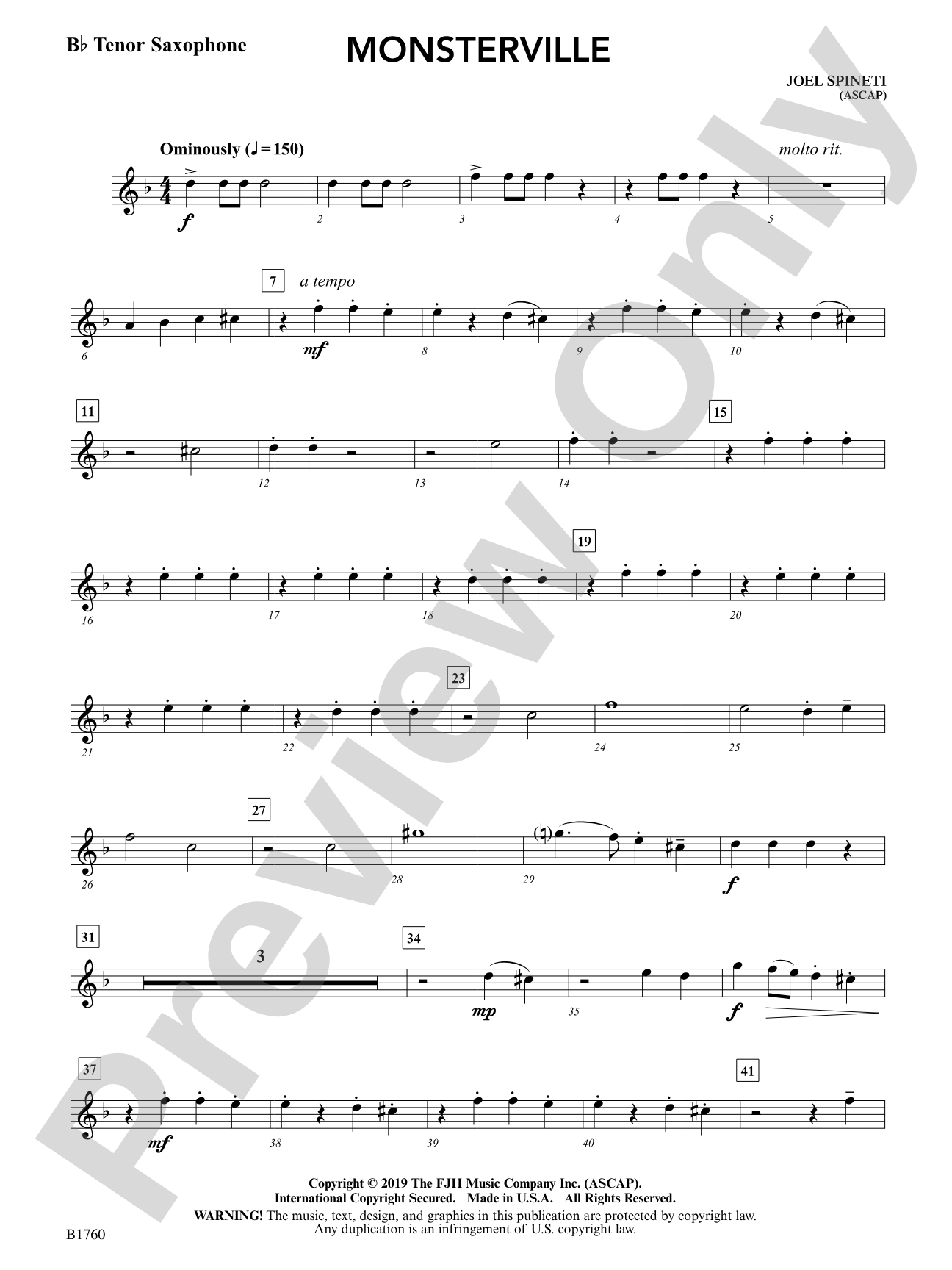 Monsterville: B-flat Tenor Saxophone