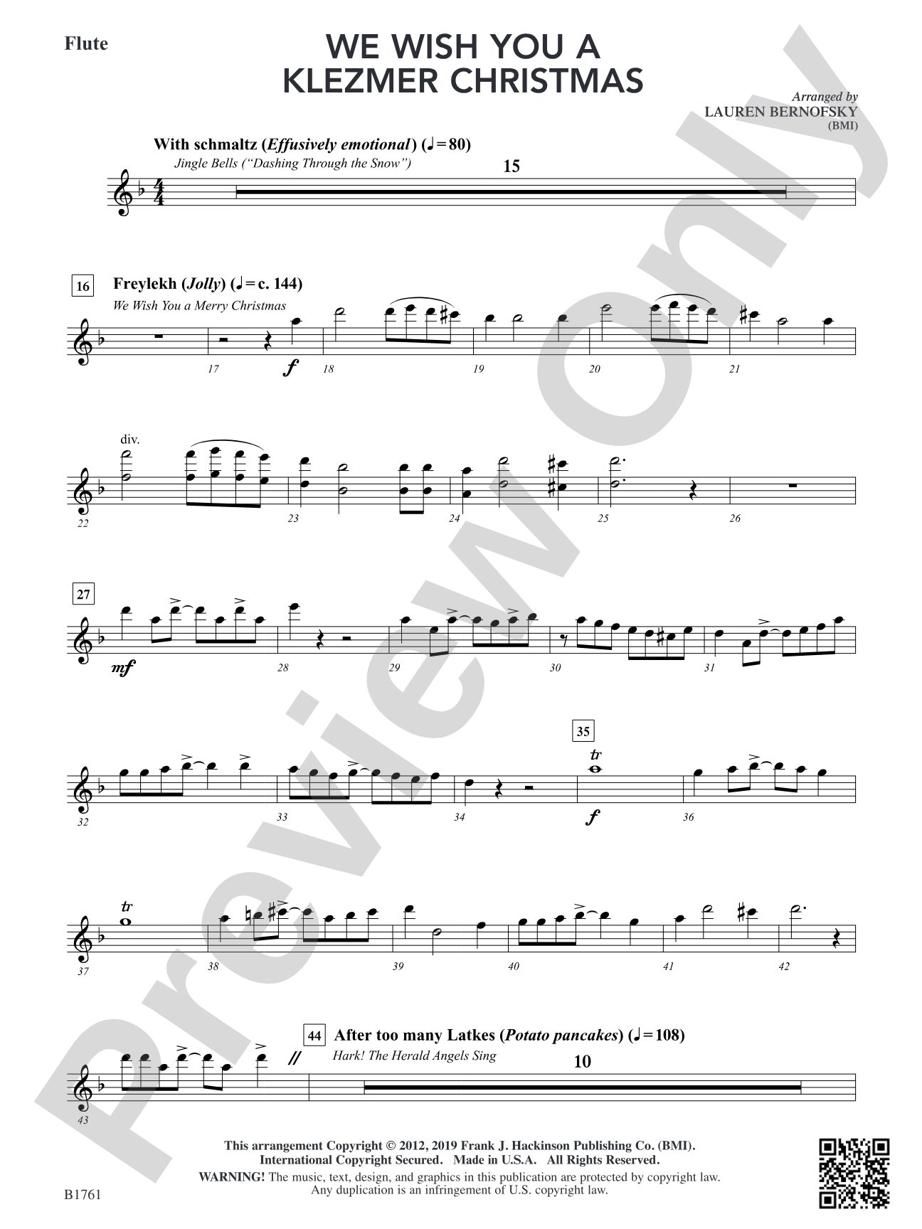We Wish You A Klezmer Christmas: Flute