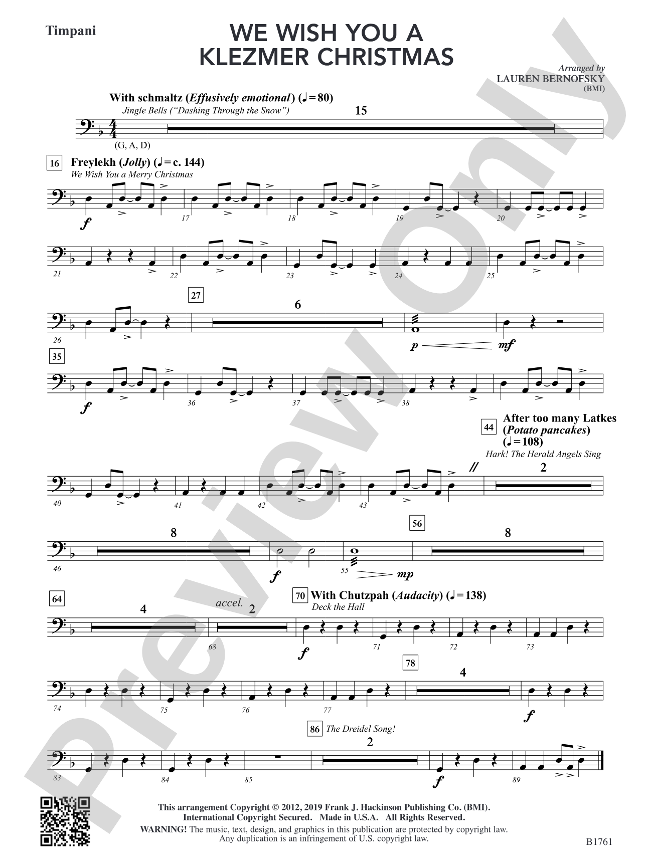We Wish You A Klezmer Christmas: Timpani