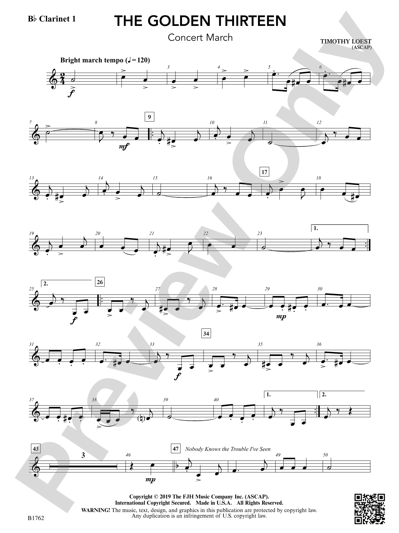 The Golden Thirteen: B-flat Clarinet 1