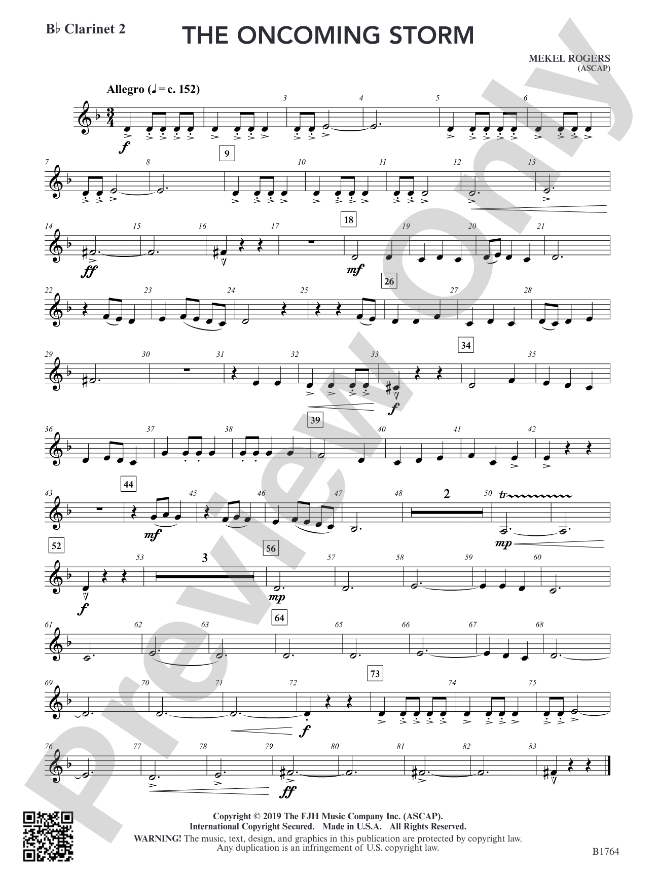 The Oncoming Storm: B-flat Clarinet 2