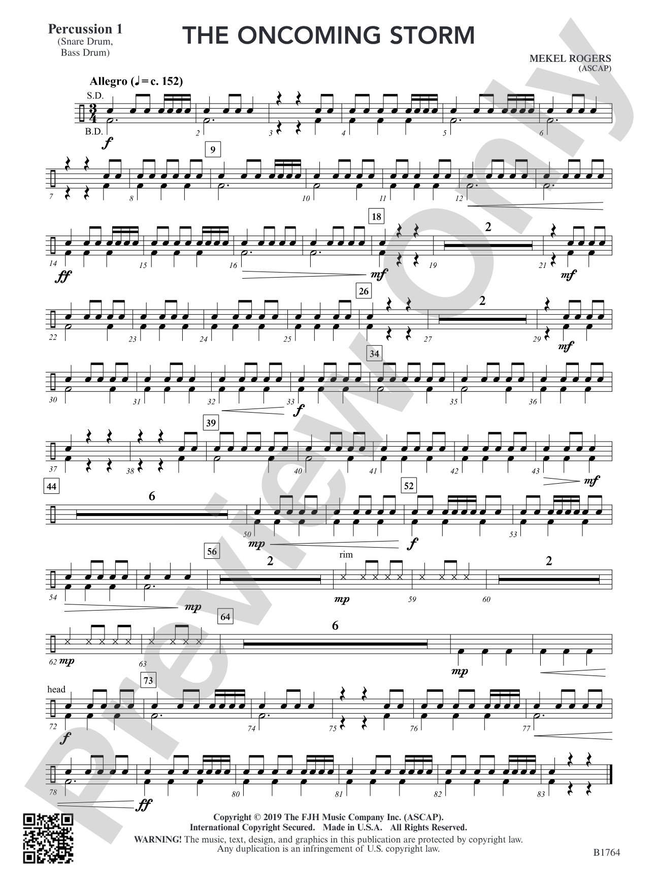 The Oncoming Storm: Percussion 1