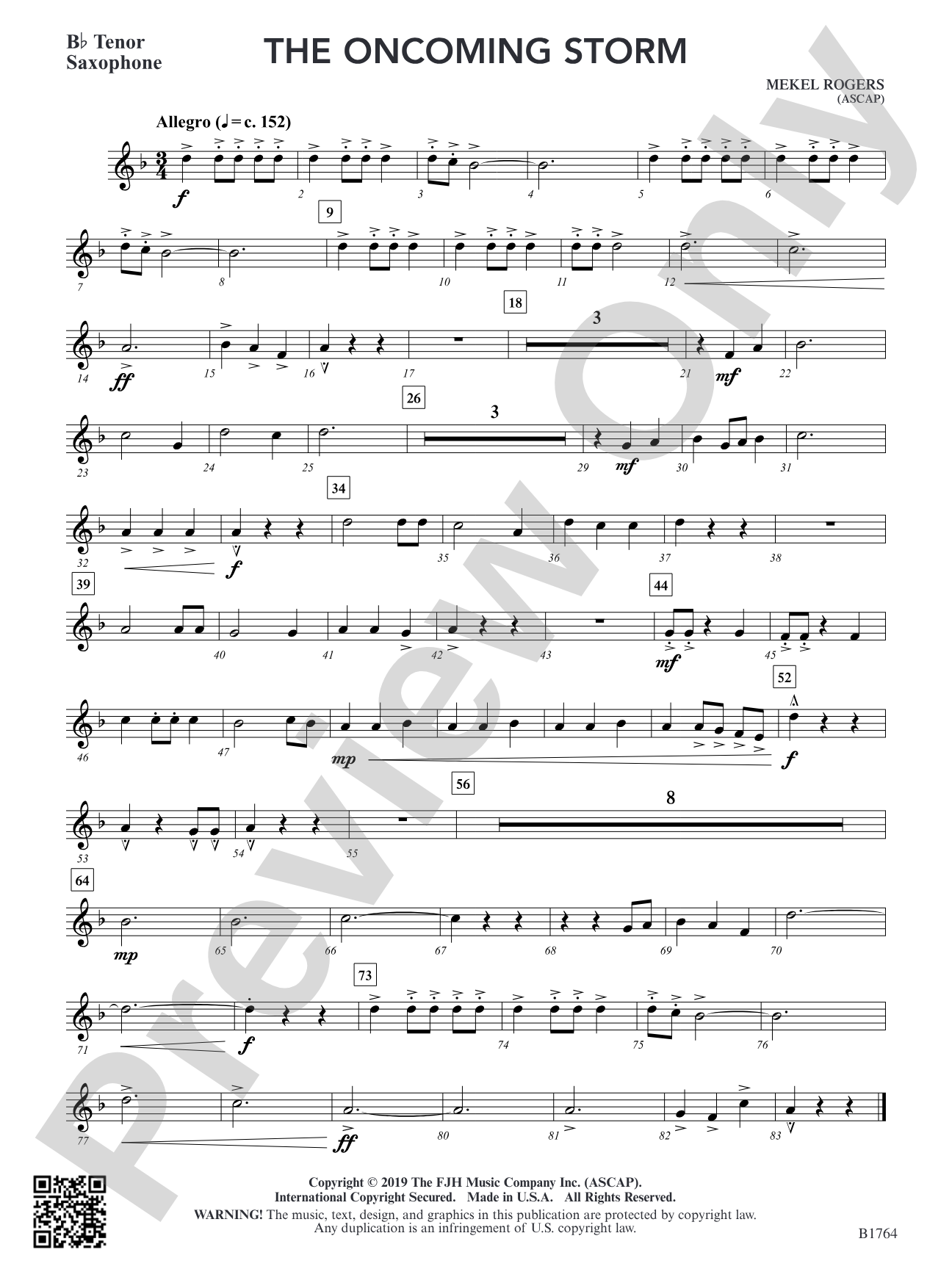 The Oncoming Storm: B-flat Tenor Saxophone