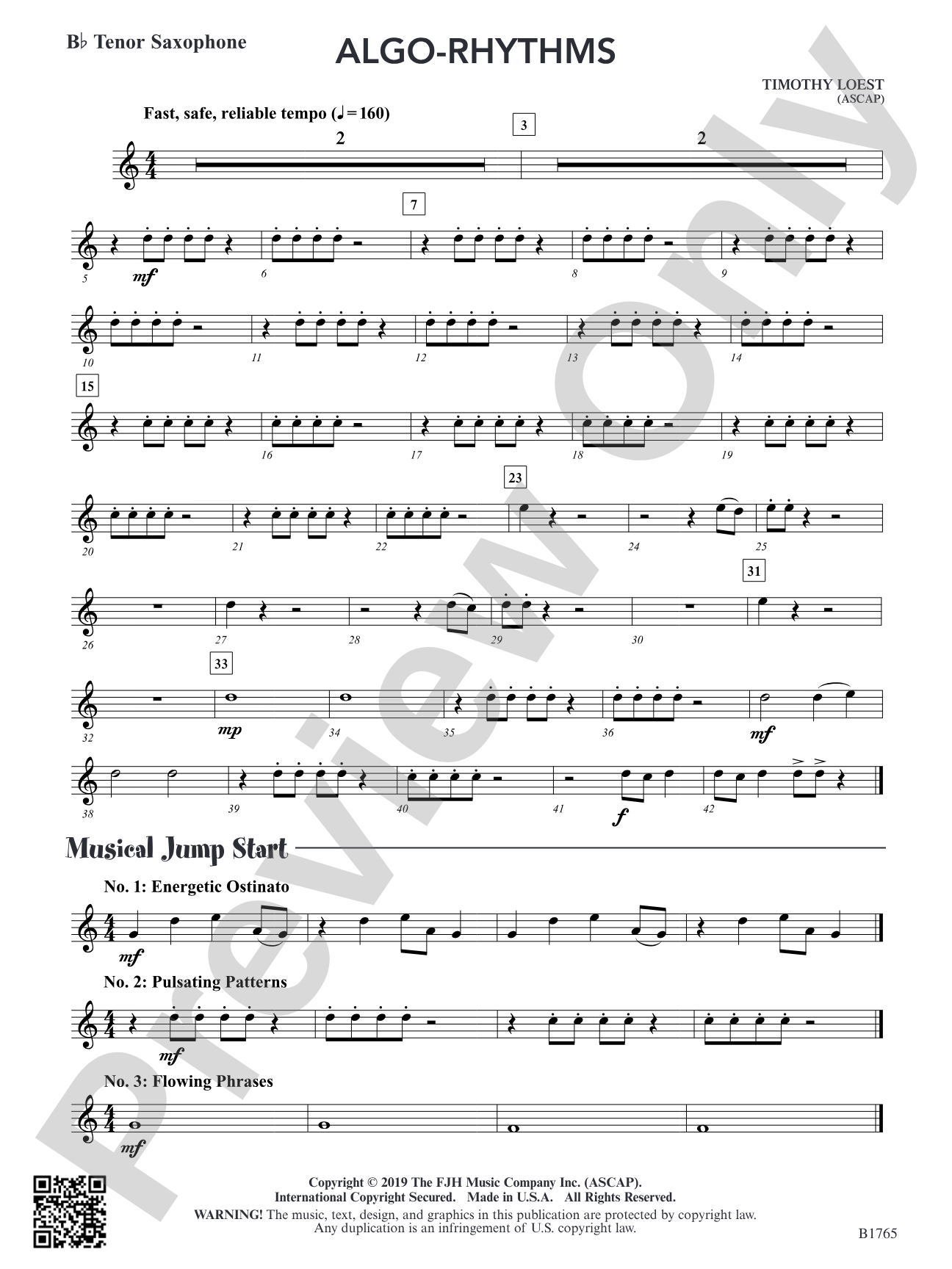 Algo-Rhythms: B-flat Tenor Saxophone