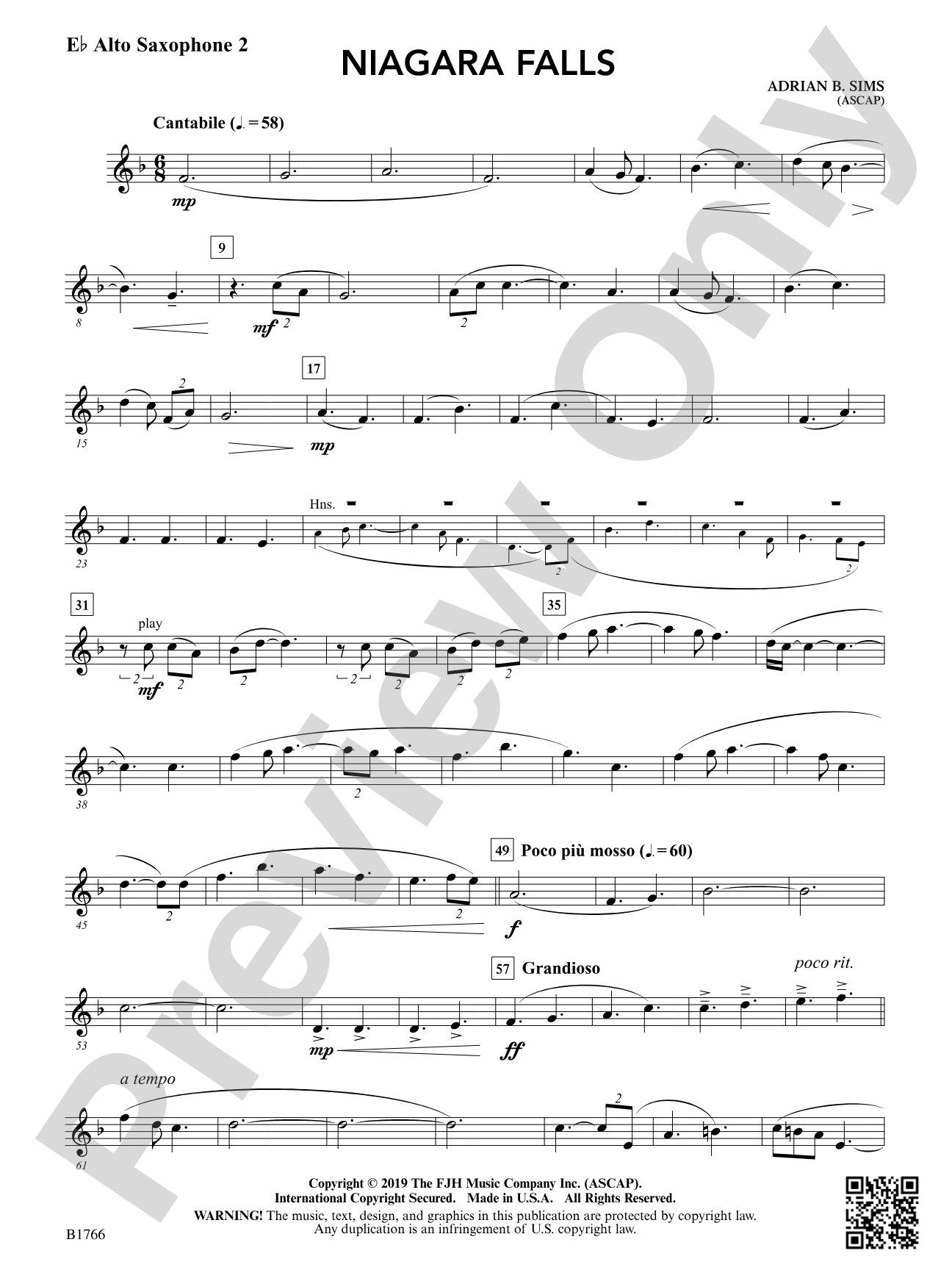 Niagara Falls: E-flat Alto Saxophone 2