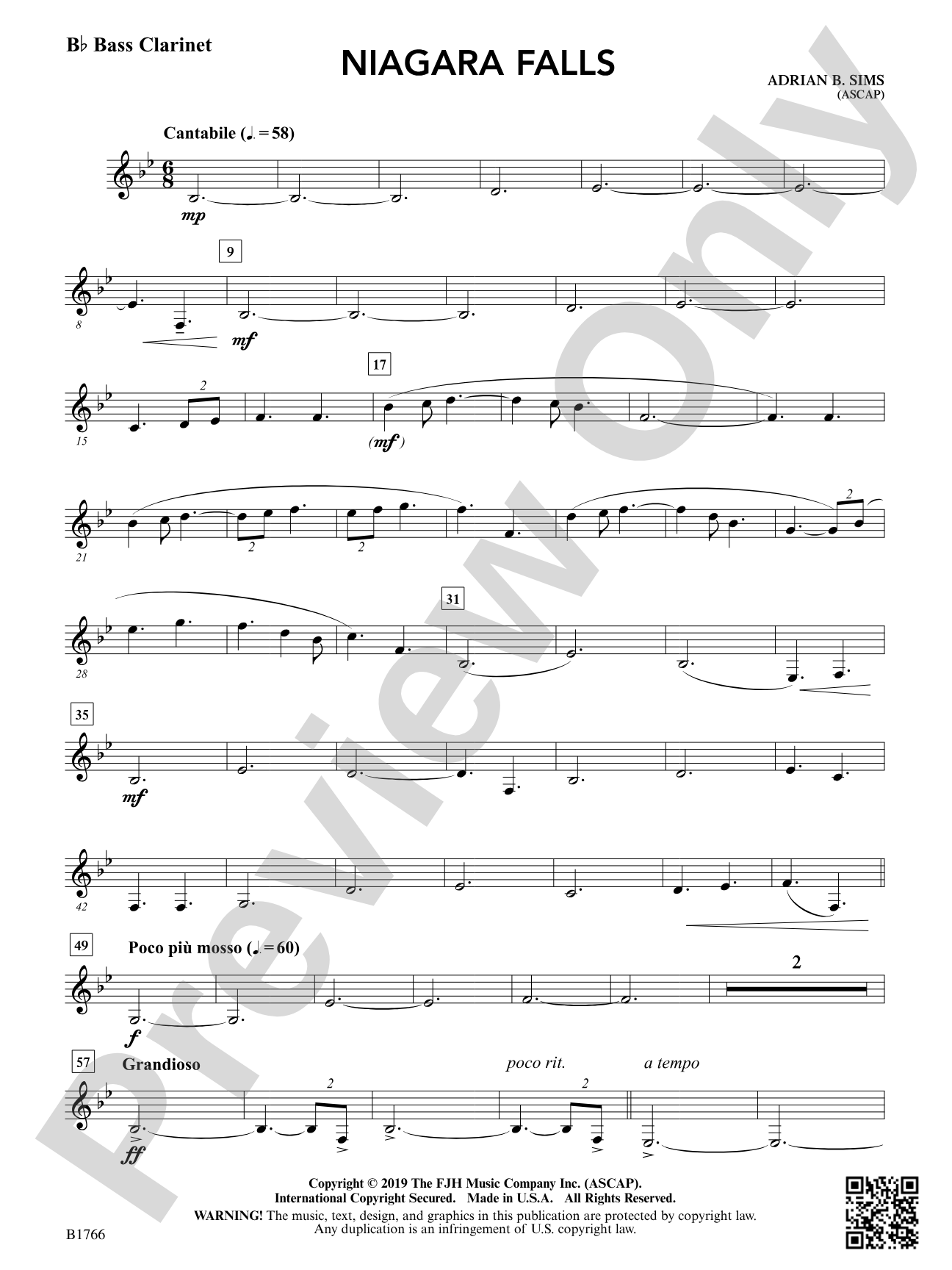 Niagara Falls: B-flat Bass Clarinet