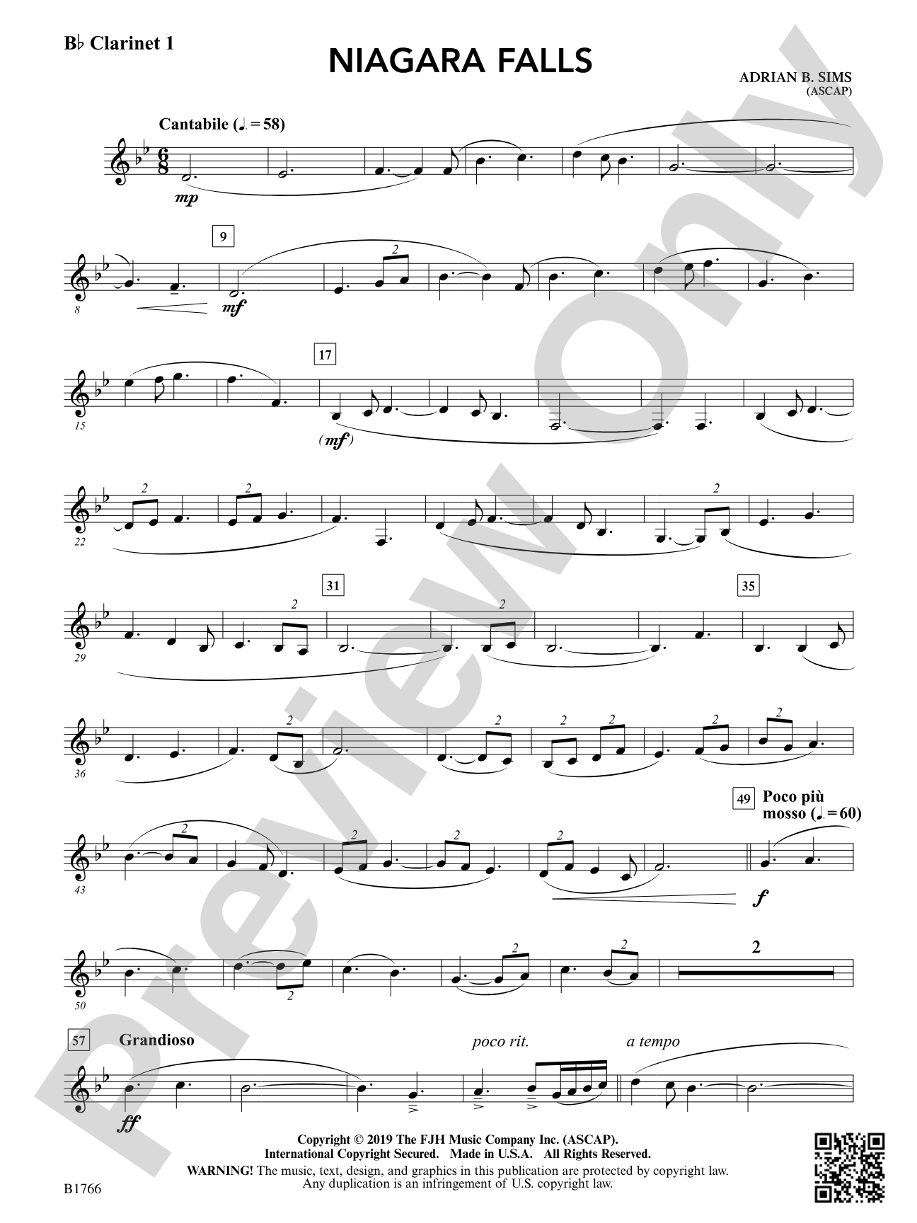 Niagara Falls: B-flat Clarinet 1