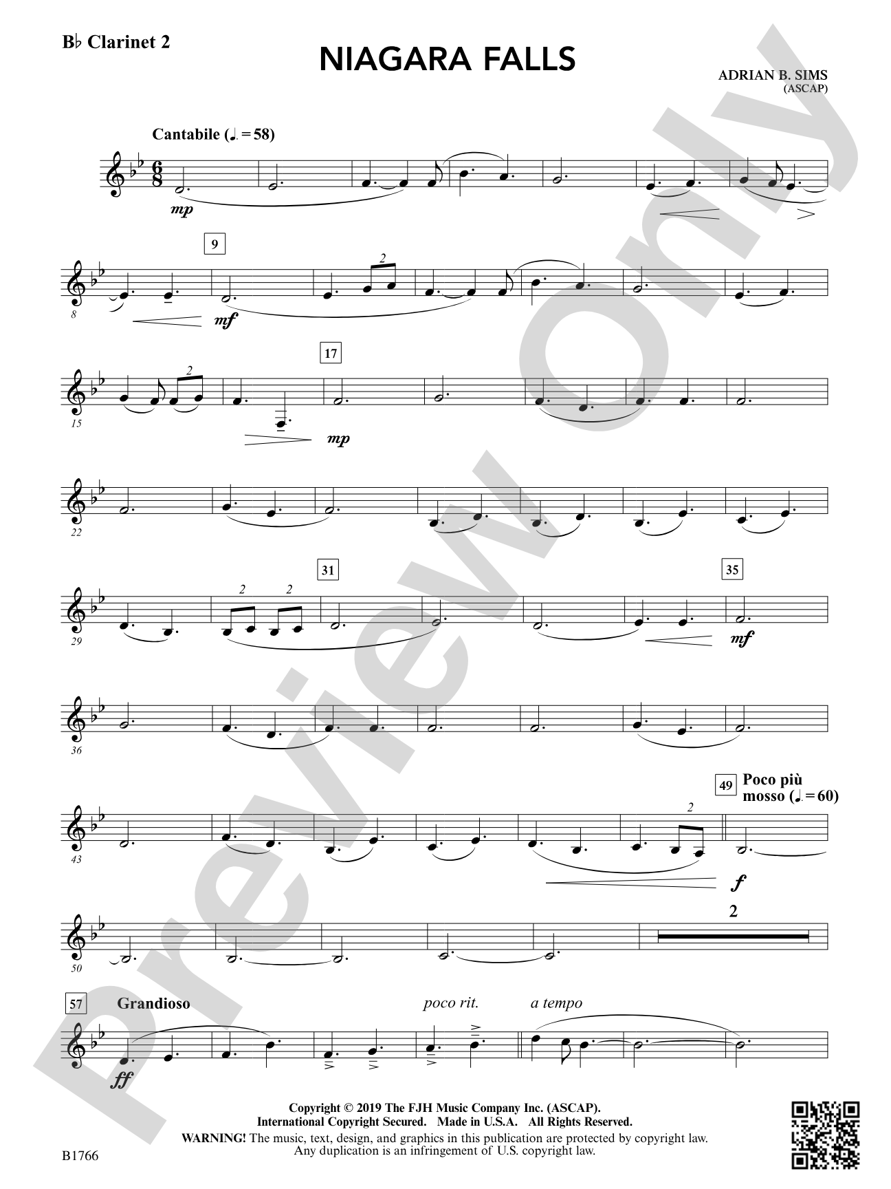 Niagara Falls: B-flat Clarinet 2