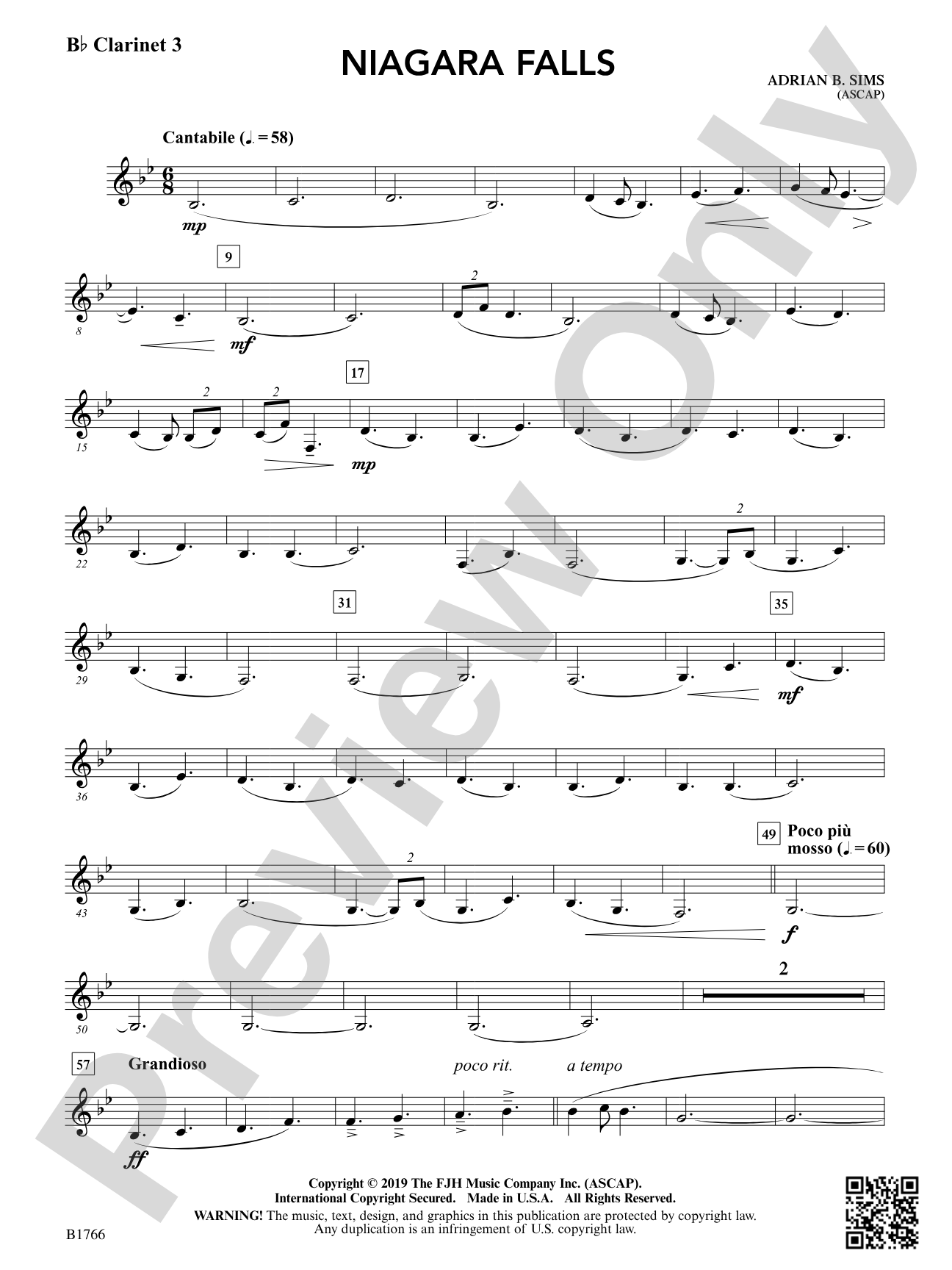 Niagara Falls: B-flat Clarinet 3
