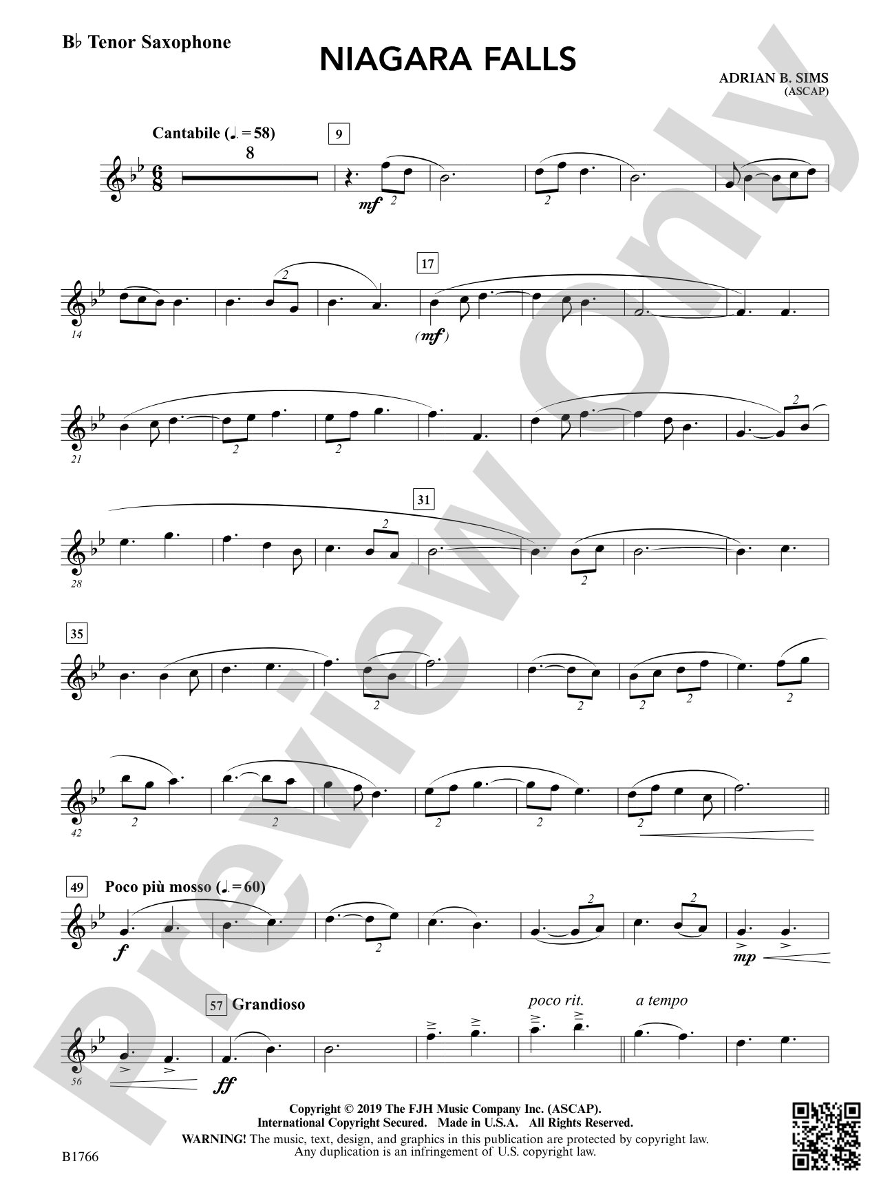 Niagara Falls: B-flat Tenor Saxophone