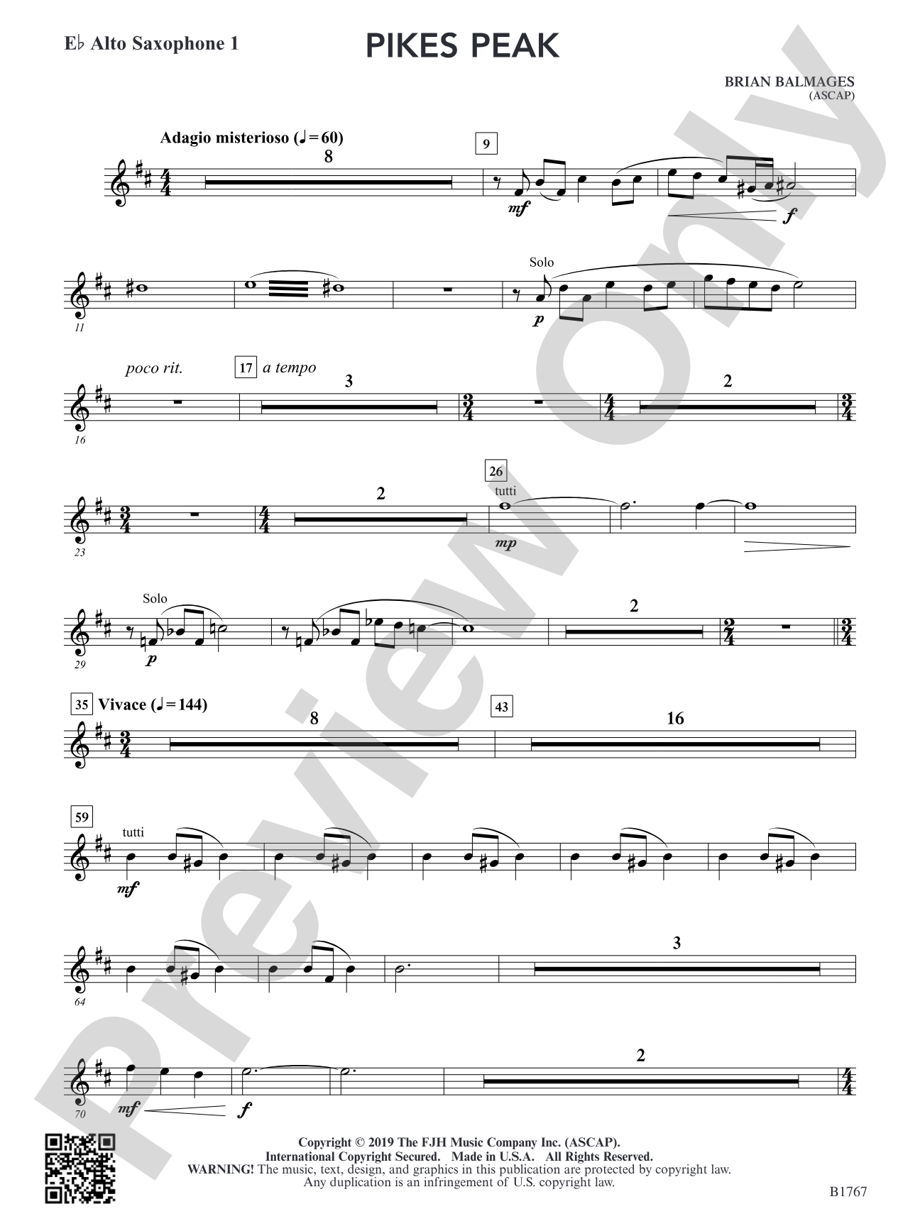 Pikes Peak: E-flat Alto Saxophone 1