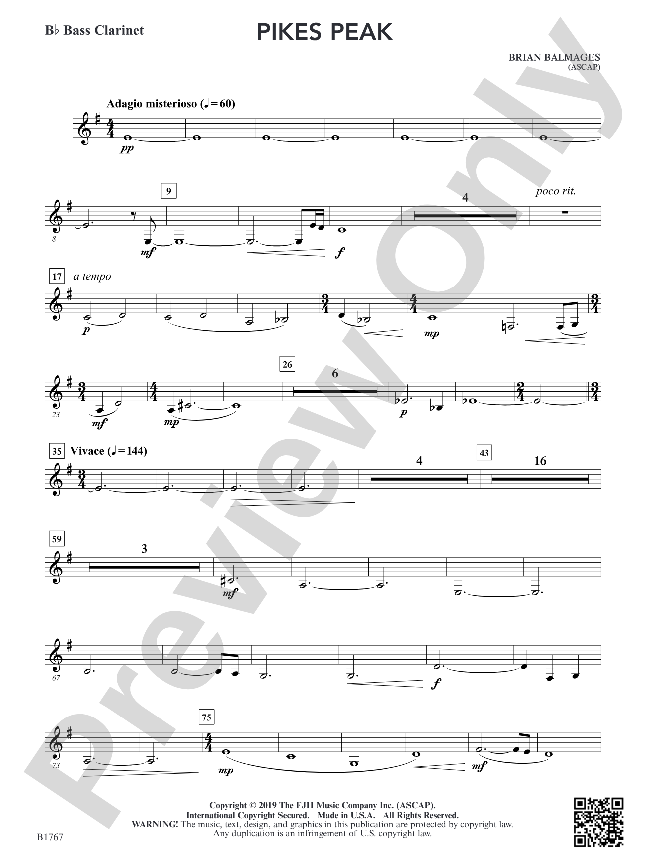 Pikes Peak: B-flat Bass Clarinet