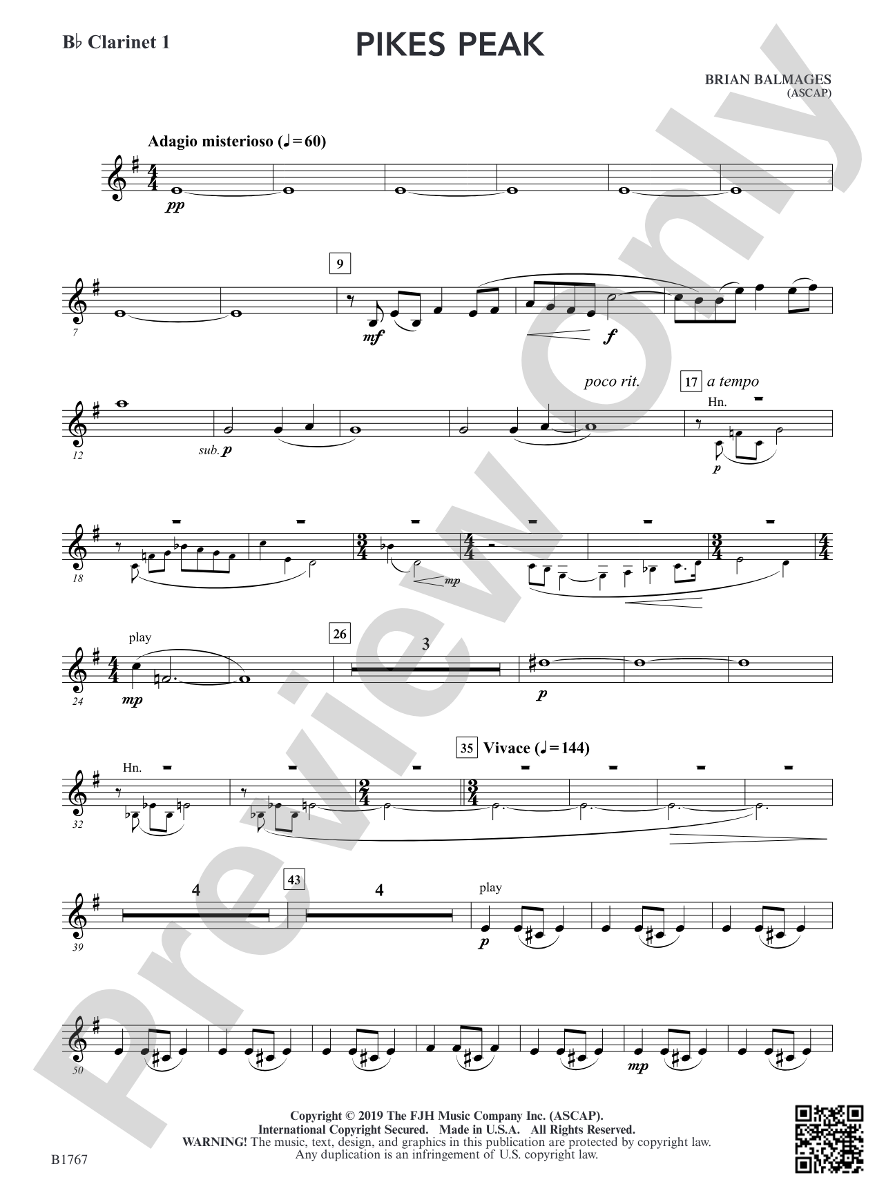 Pikes Peak: B-flat Clarinet 1