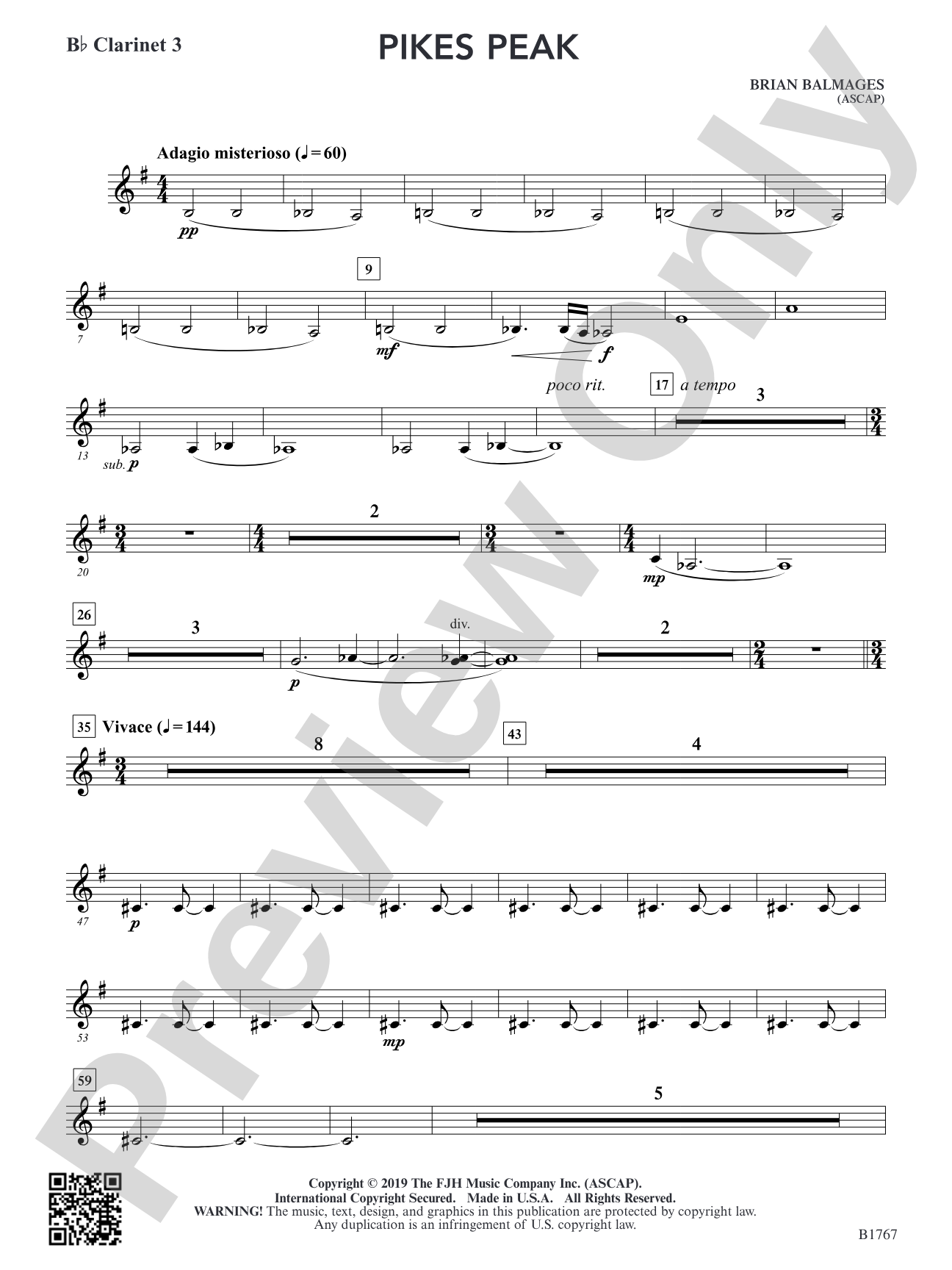 Pikes Peak: B-flat Clarinet 3